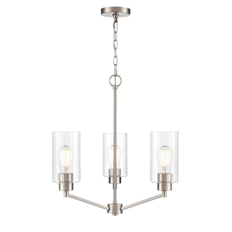 Shown in Brushed Nickel finish and Clear Beveled glass