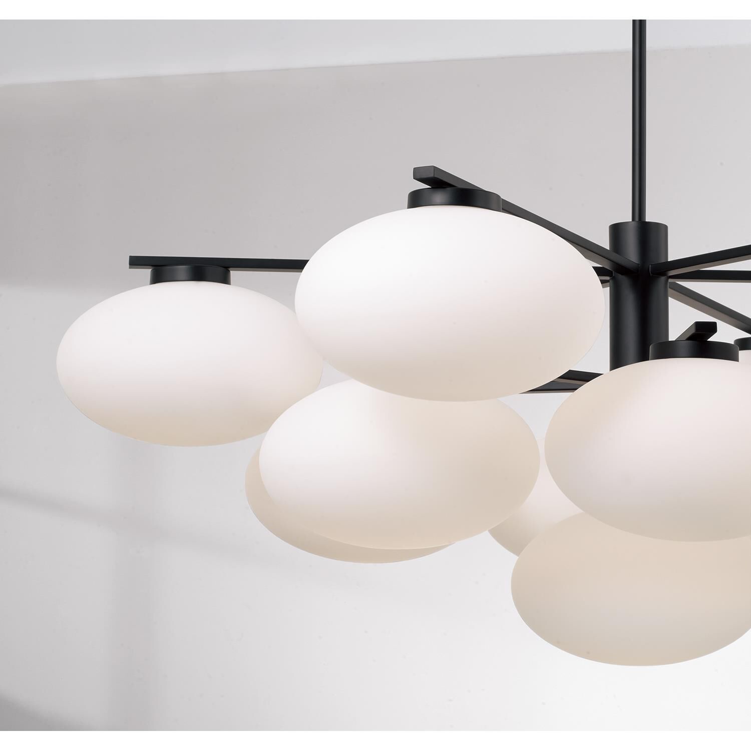 Shown in Matte Black finish and Soft White glass