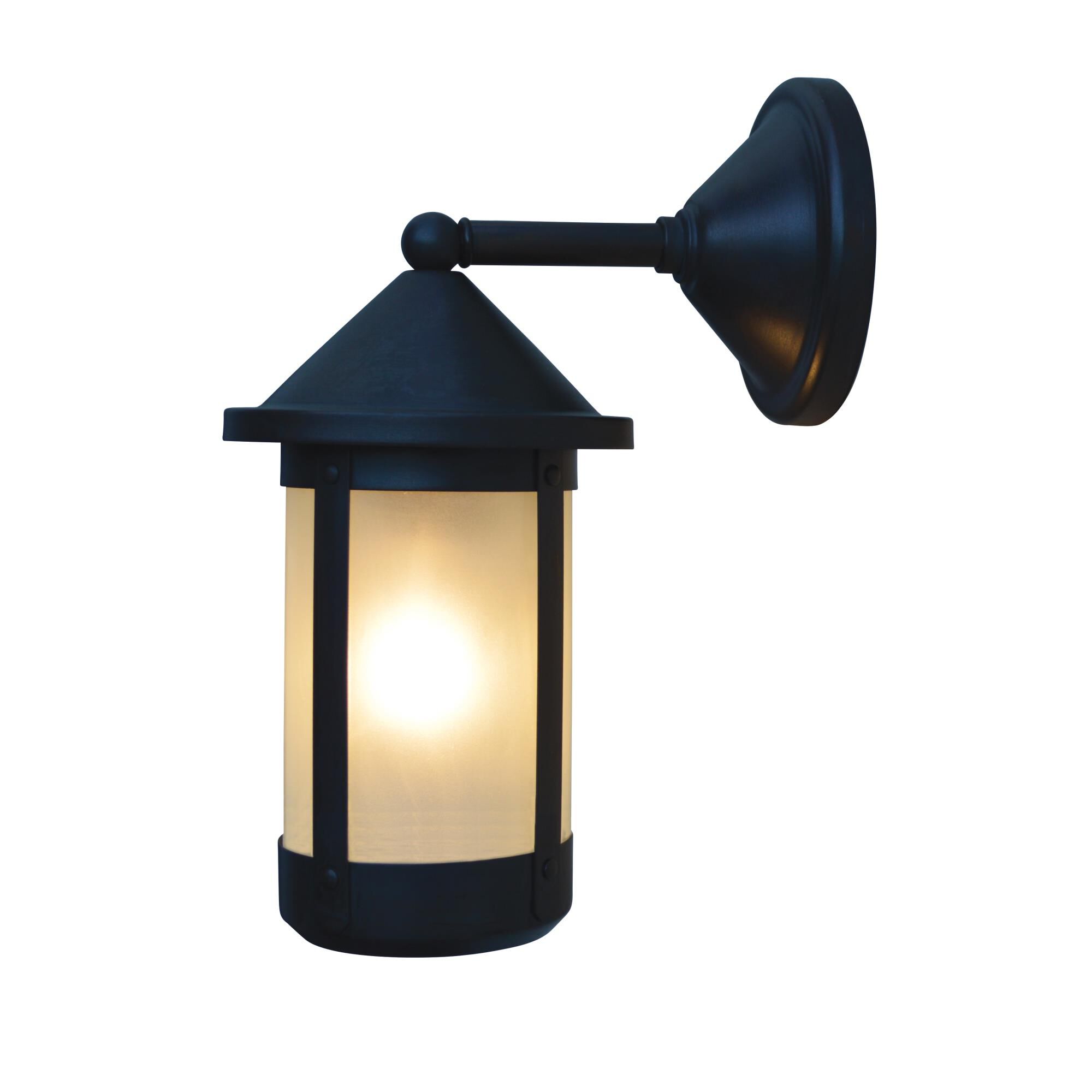 Shown in Bronze finish and Frosted glass