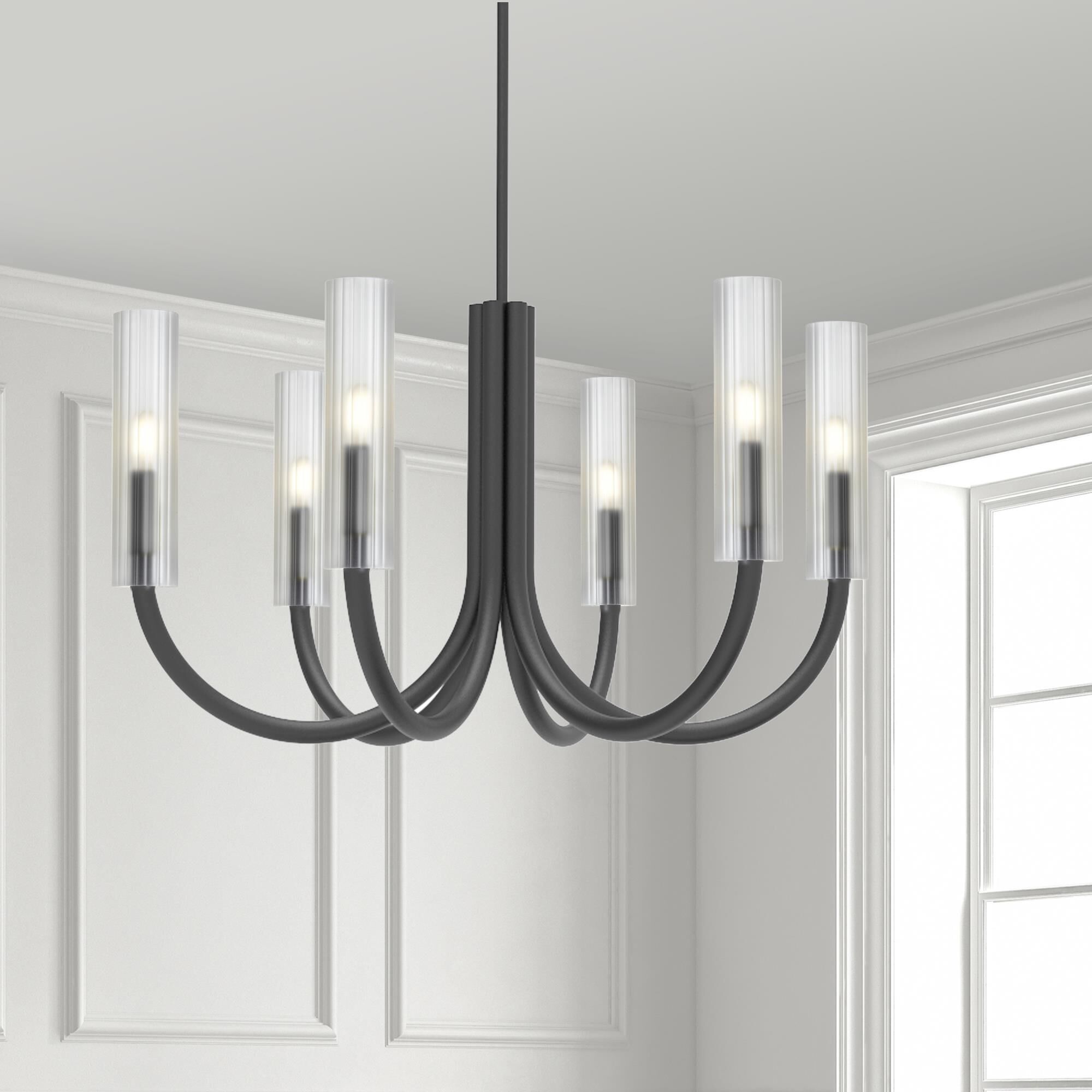Wand 30 Inch 6 Light Chandelier by Dainolite