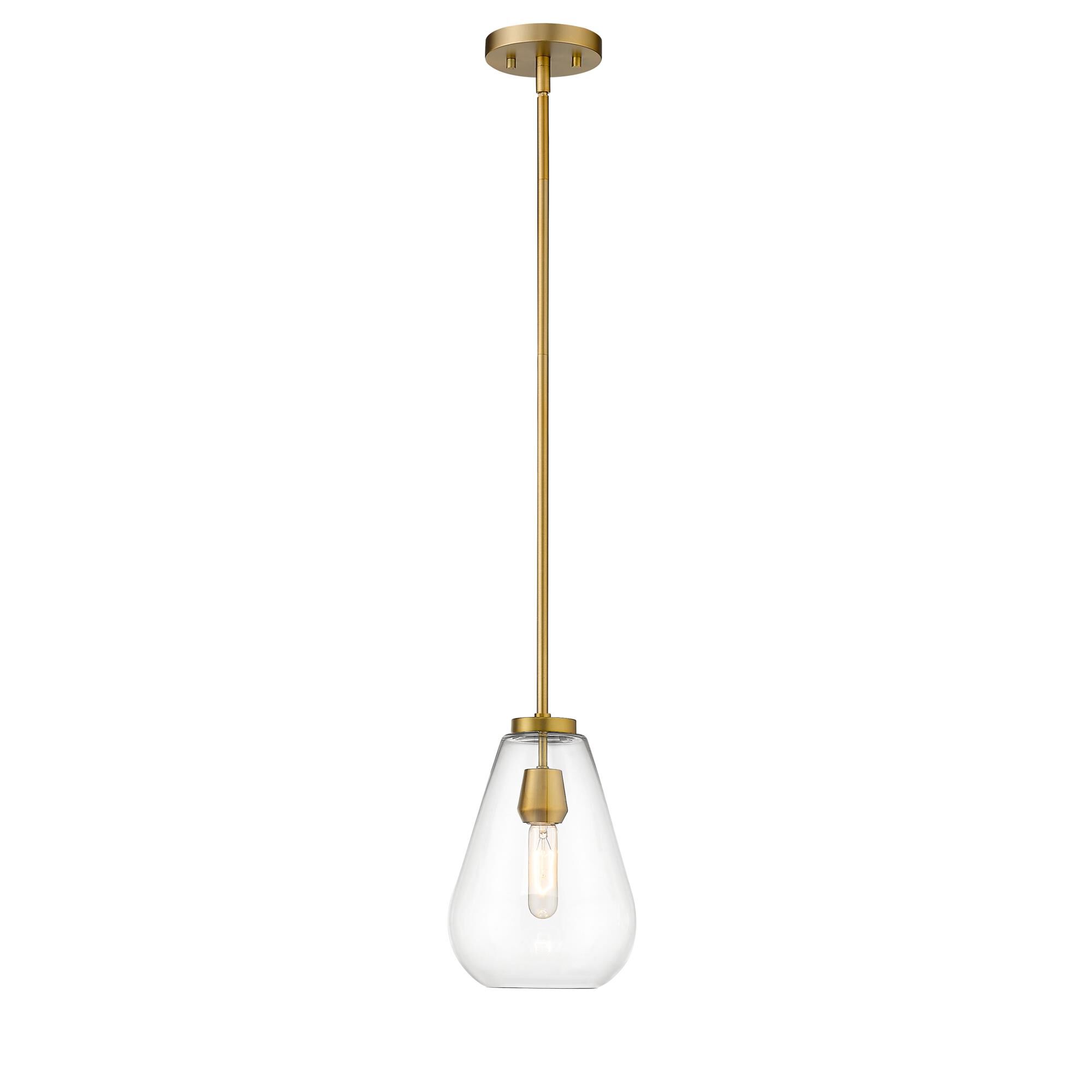 Shown in Olde Brass finish and Glass shade