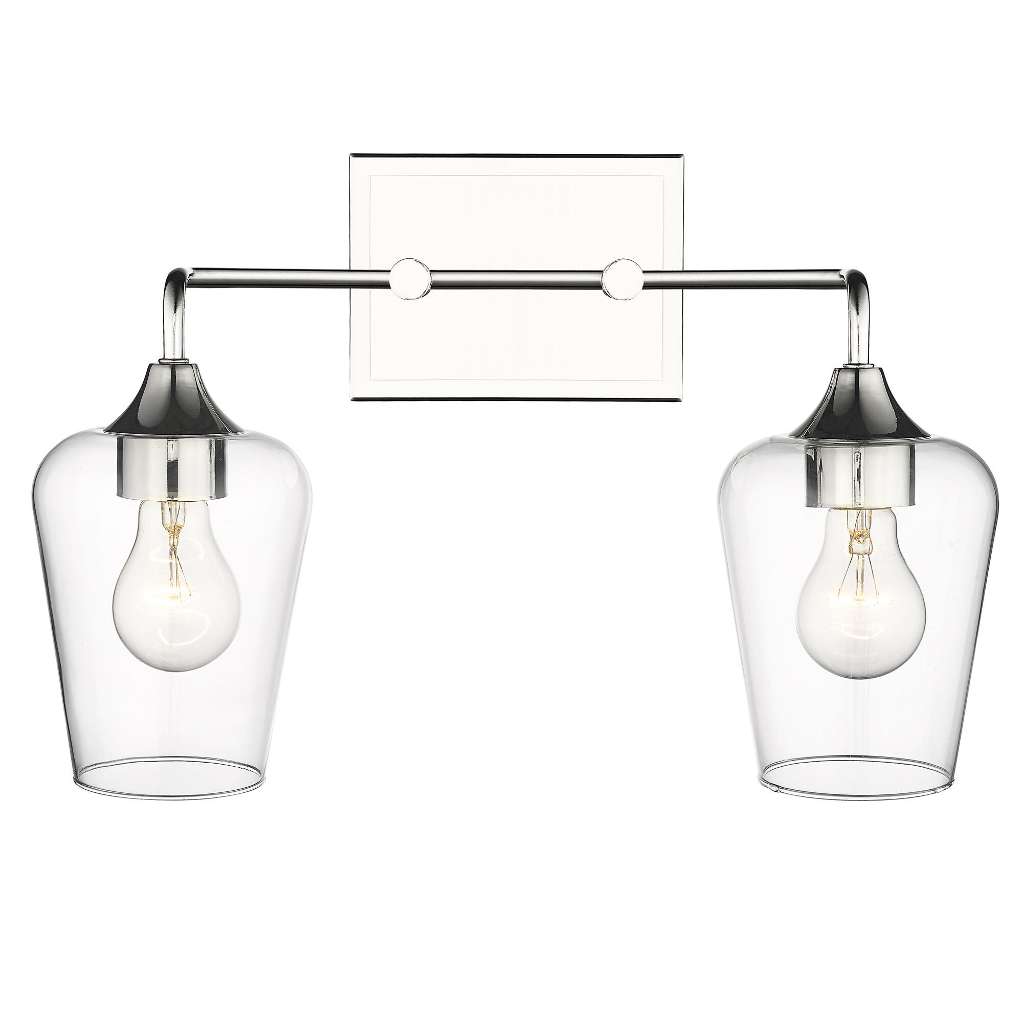 Shown in Polished Nickel finish and Clear Glass shade