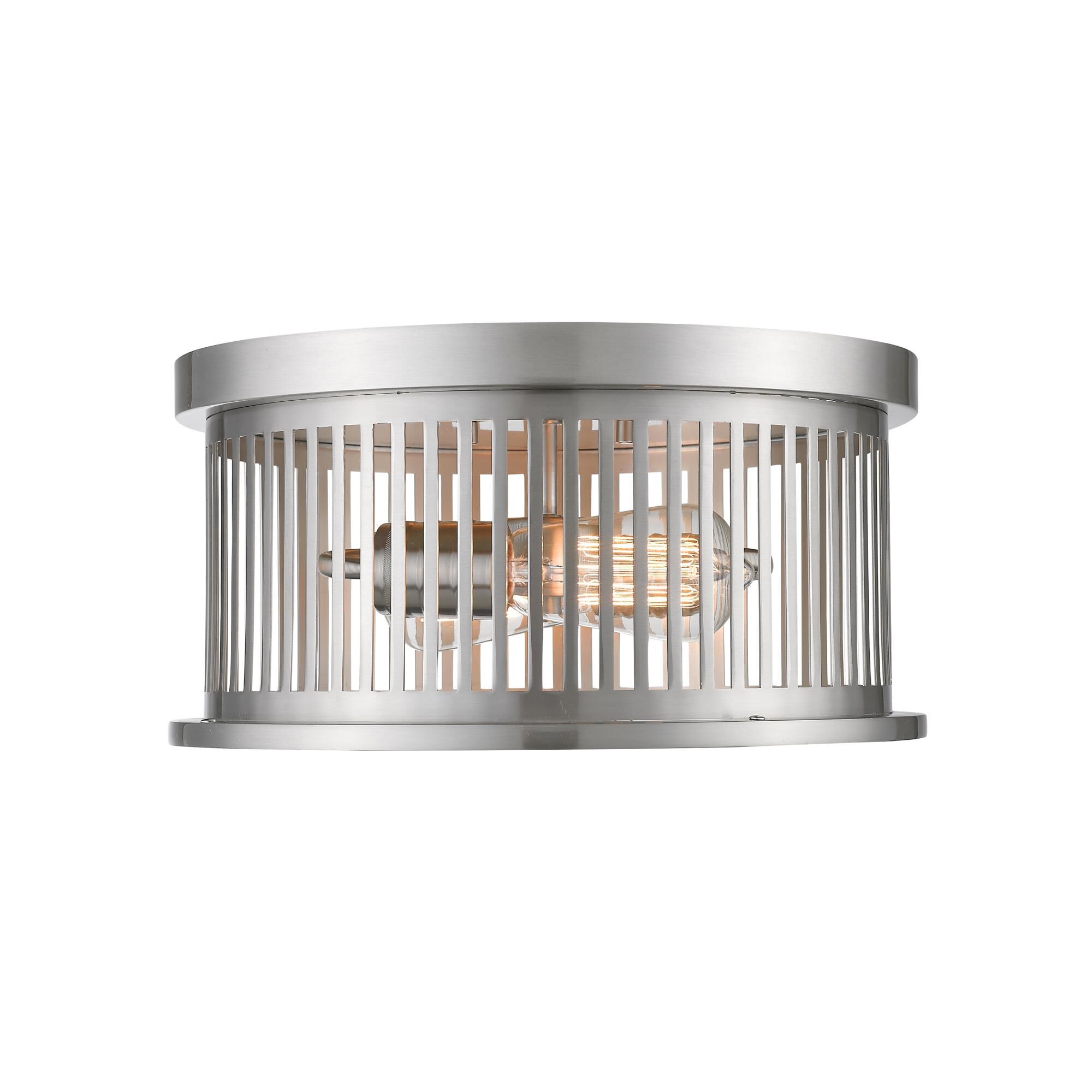 Shown in Brushed Nickel finish and Steel glass and Steel shade