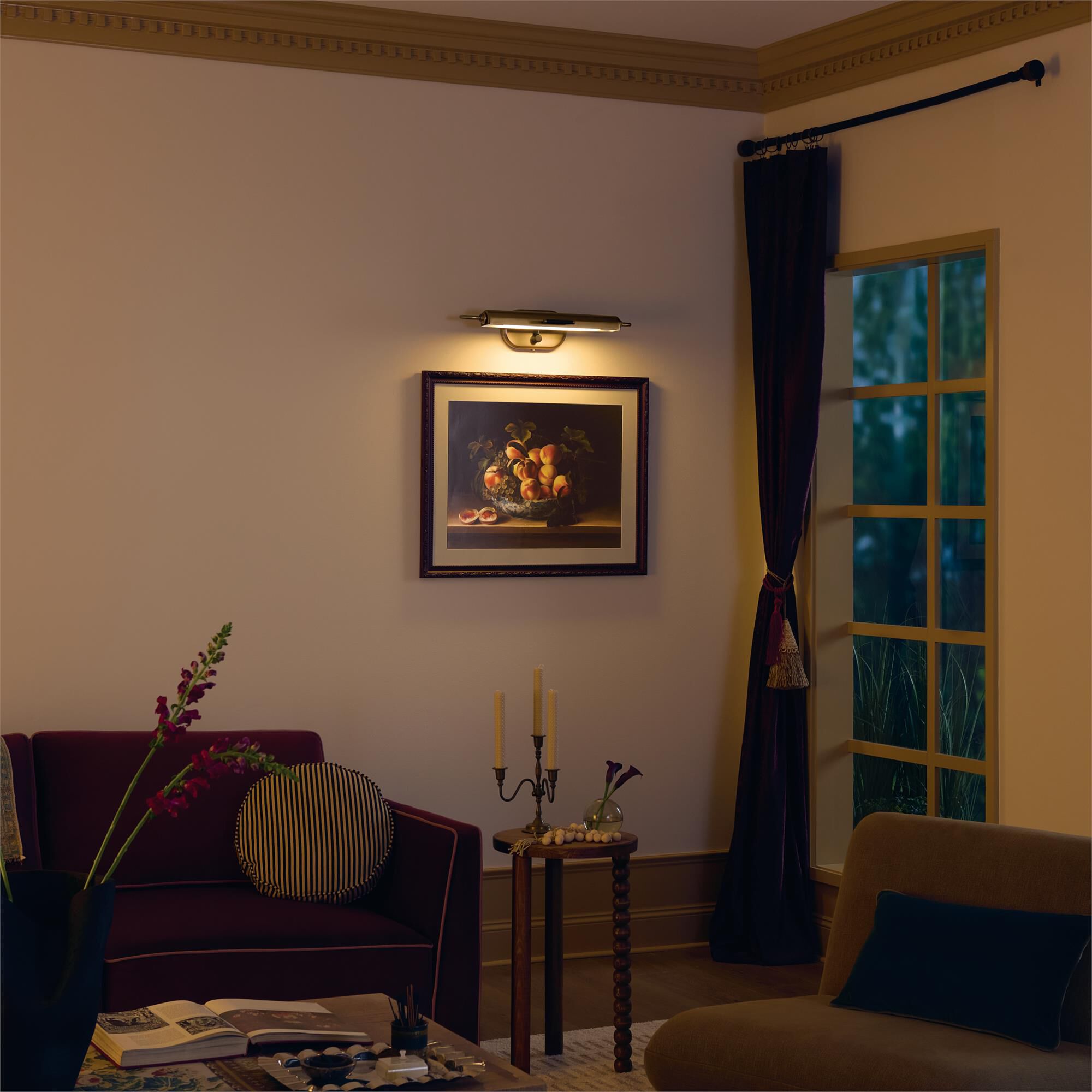 Shown in Lacquered Brass finish and Metal shade