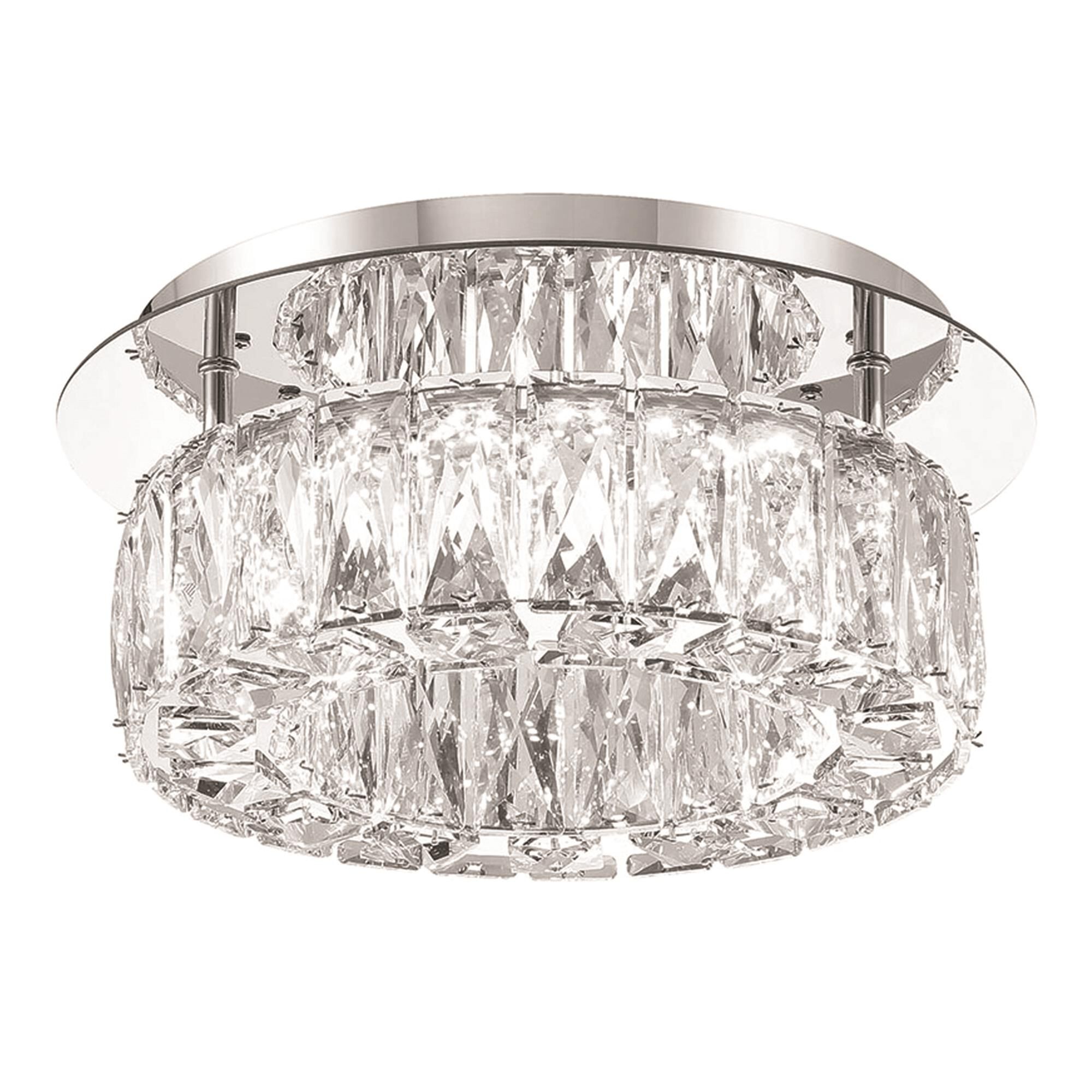 Shown in Polished Chrome finish and Clear Hand Cut crystal