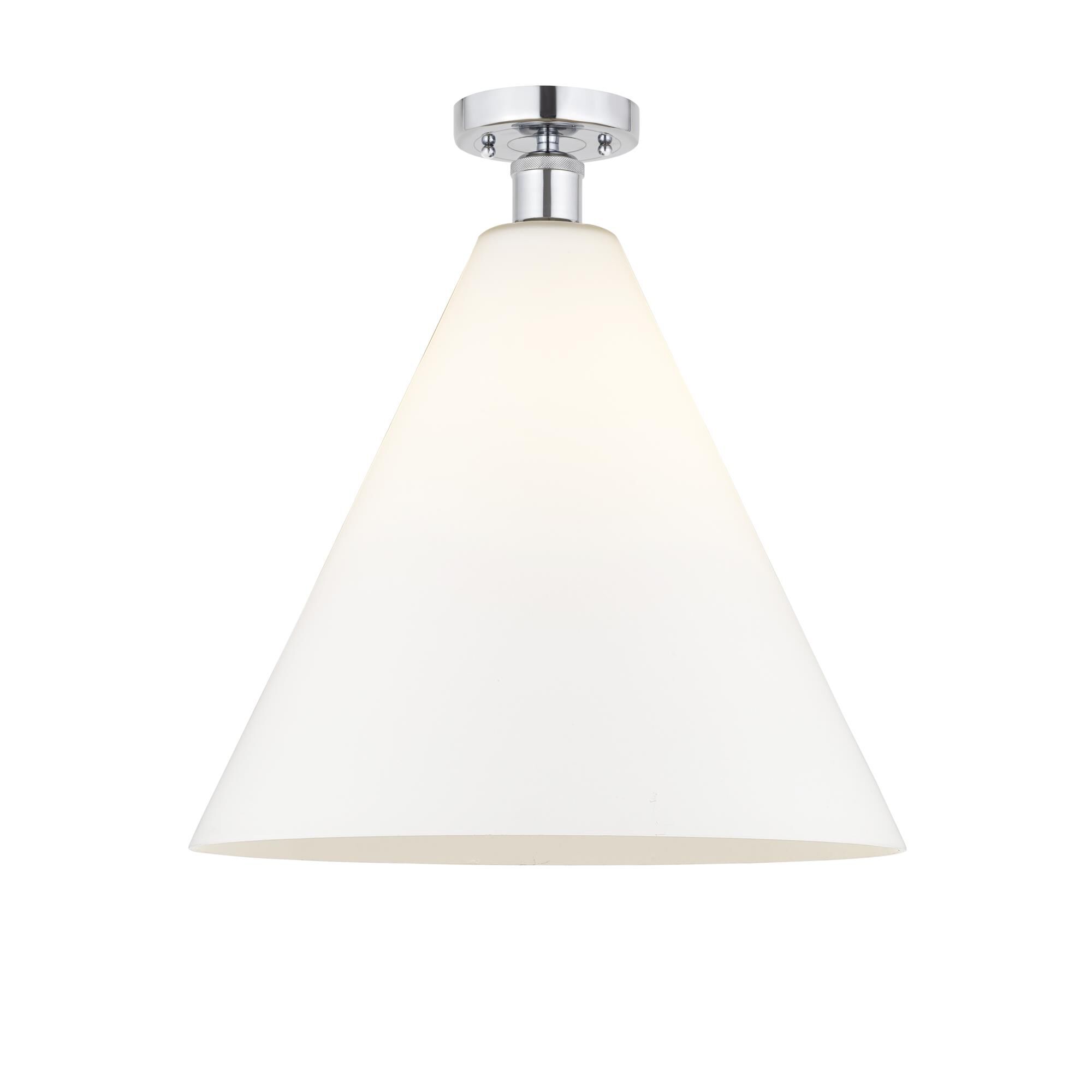 Shown in Polished Chrome finish and Matte White glass