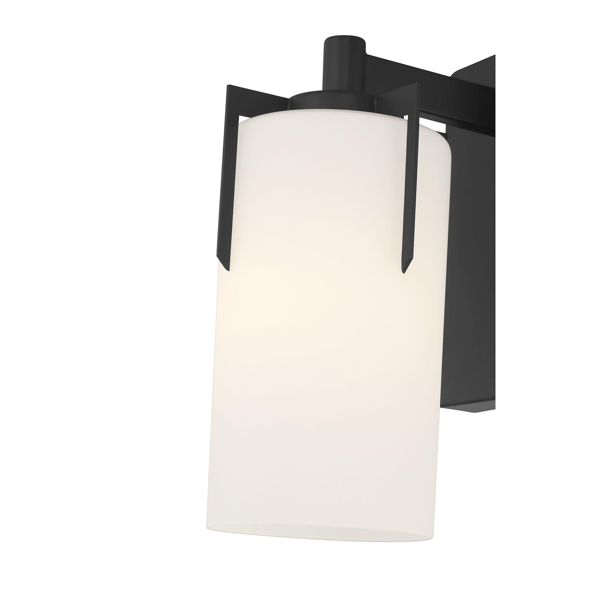 Shown in Matte Black finish and White Frosted glass