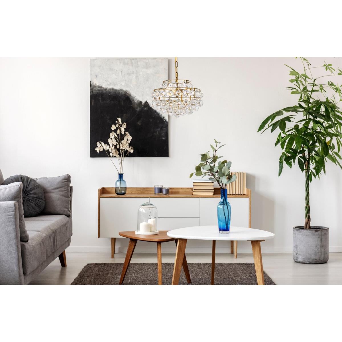 Shown in Brass finish and Royal Cut Clear crystal