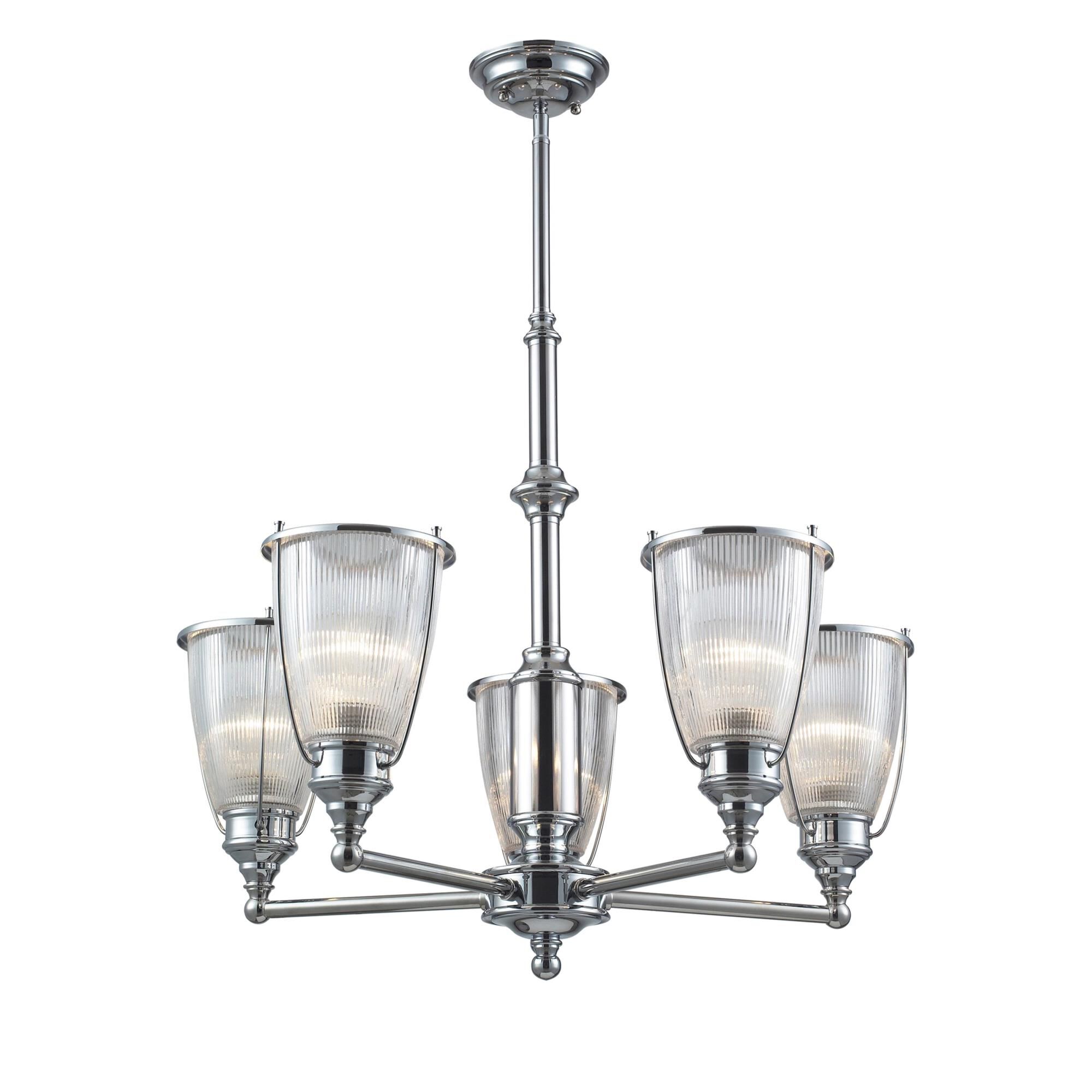 Halophane 26 Inch 5 Light Chandelier by Elk Lighting