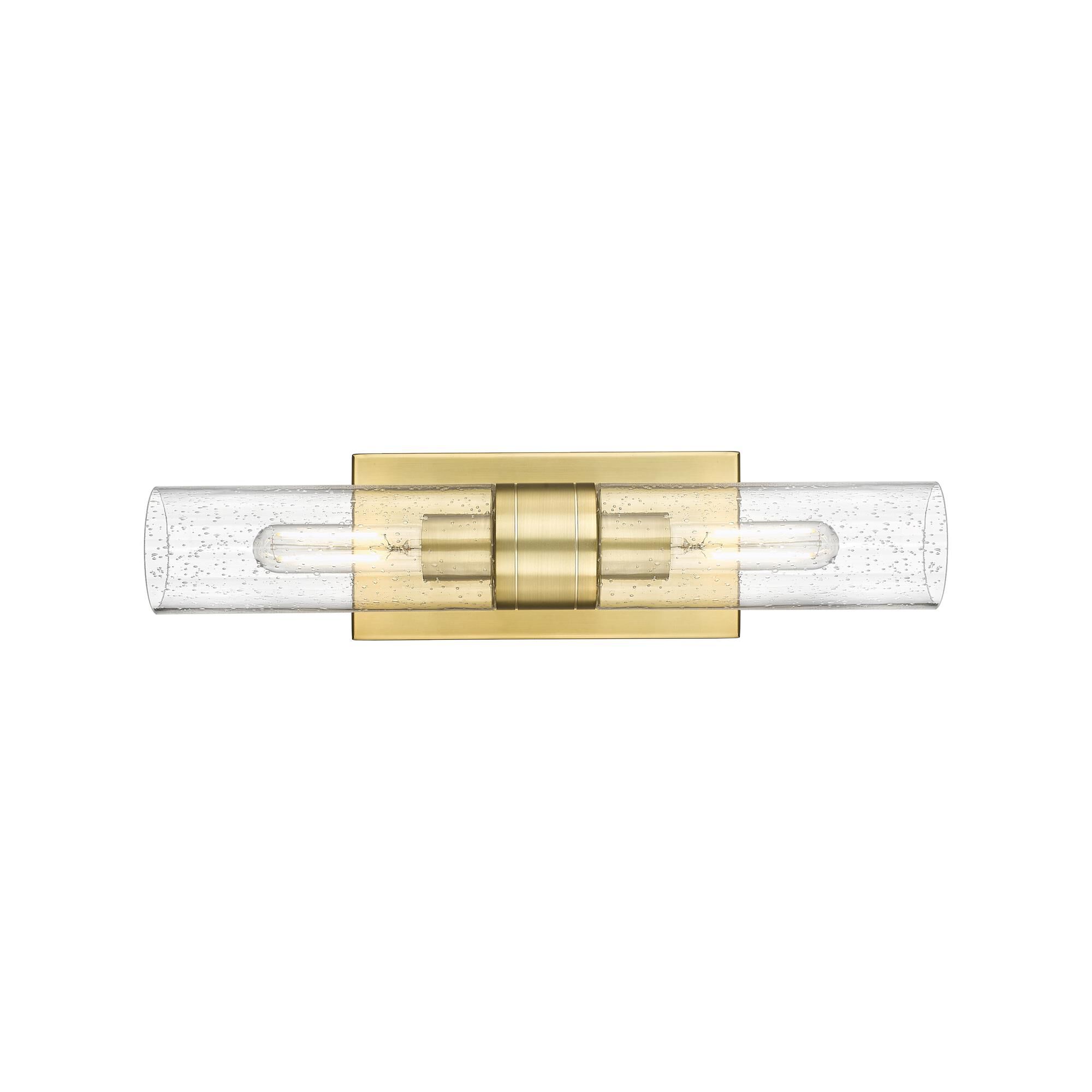 Shown in Satin Gold finish and Seedy glass
