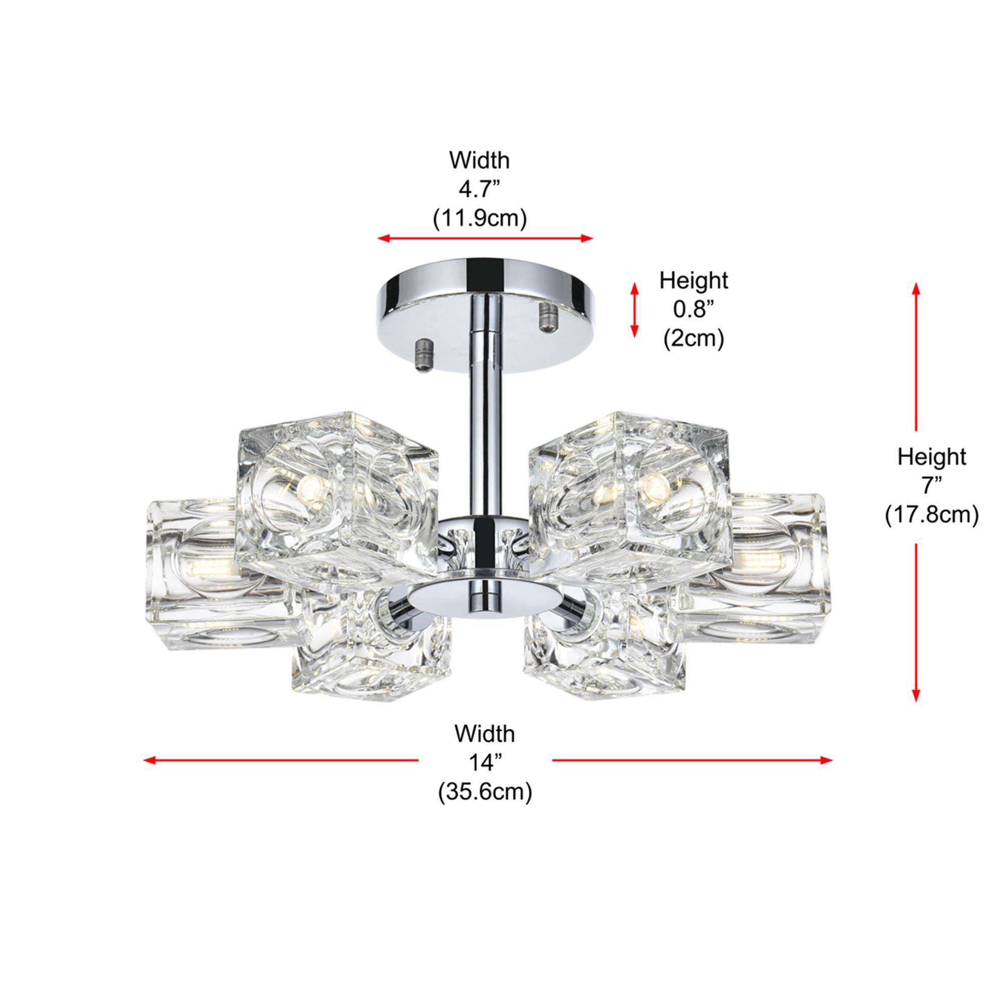 Lyra 14 Inch Semi Flush Mount by Elegant Lighting