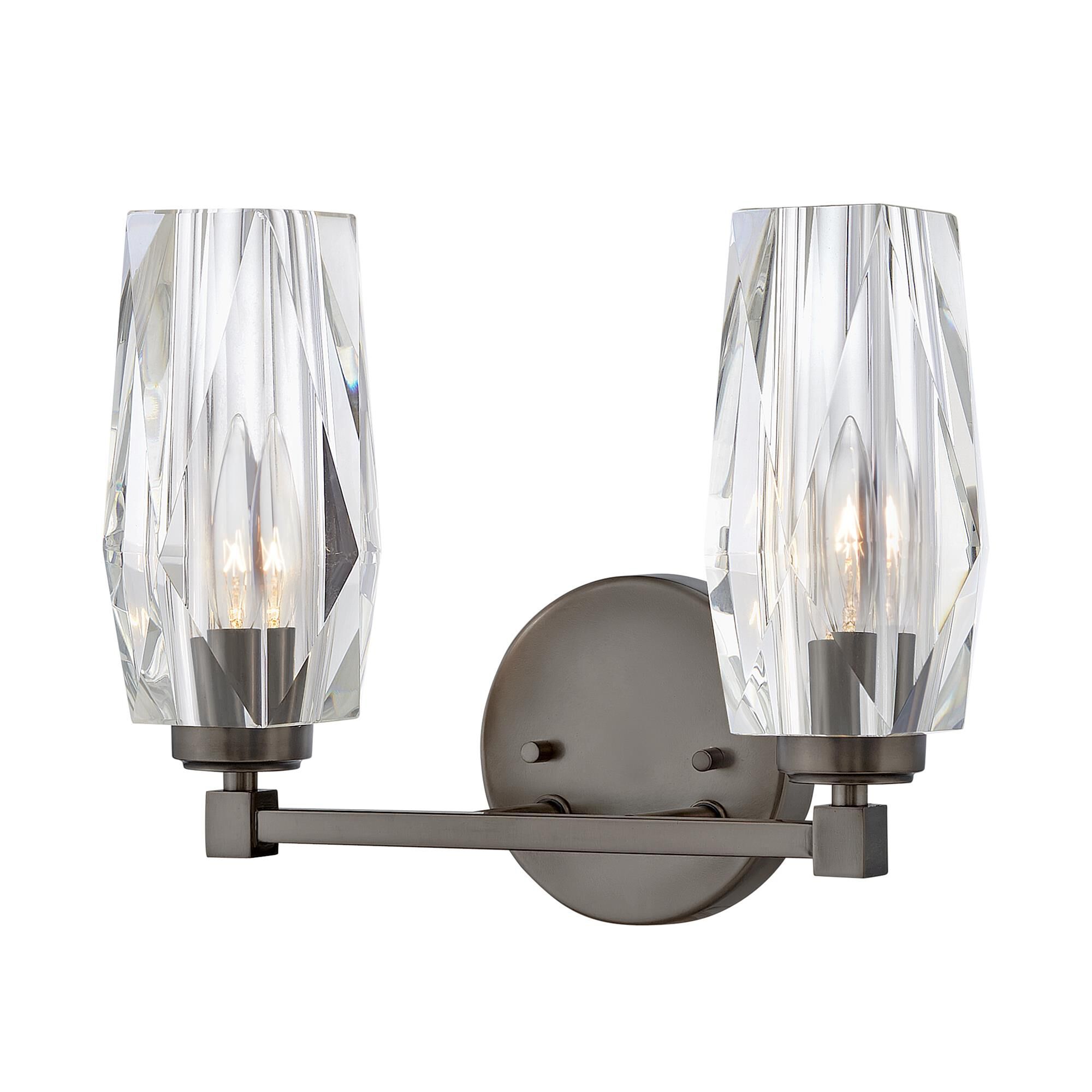 Shown in Black Oxide finish and Faceted Clear Crystal glass