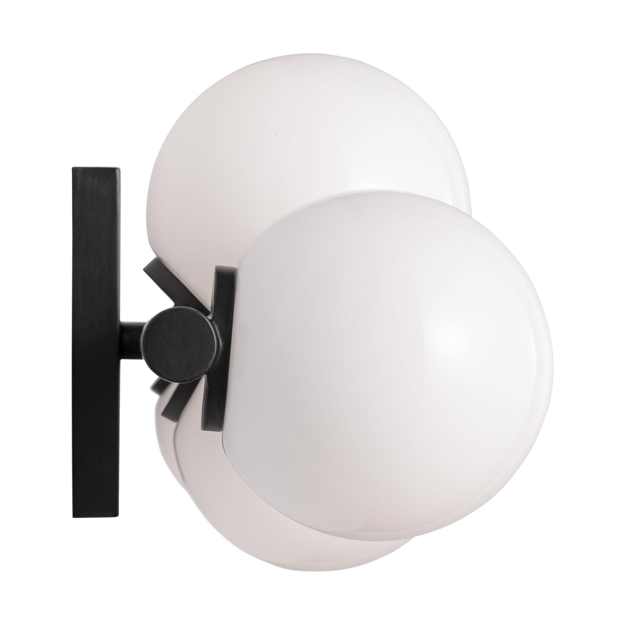 Shown in Aged Iron finish and Milk glass