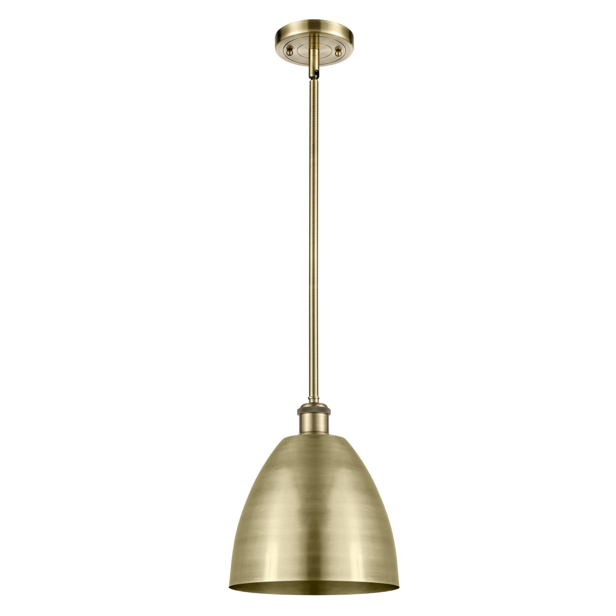Shown in Antique Brass finish and Antique Brass Ballston Dome shade