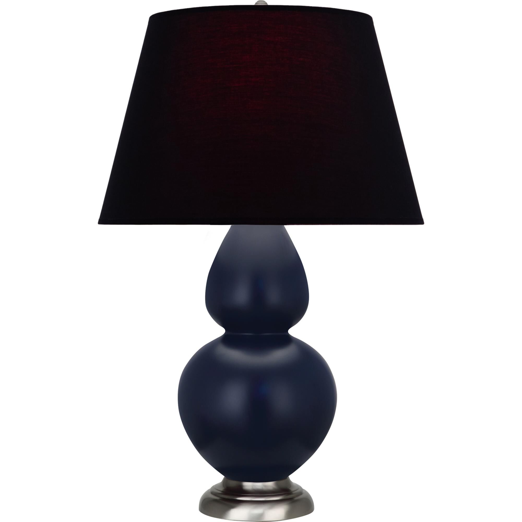 Shown in Matte Midnight Blue finish and Ink Black with Rose Red Lining shade and Antique Silver accent
