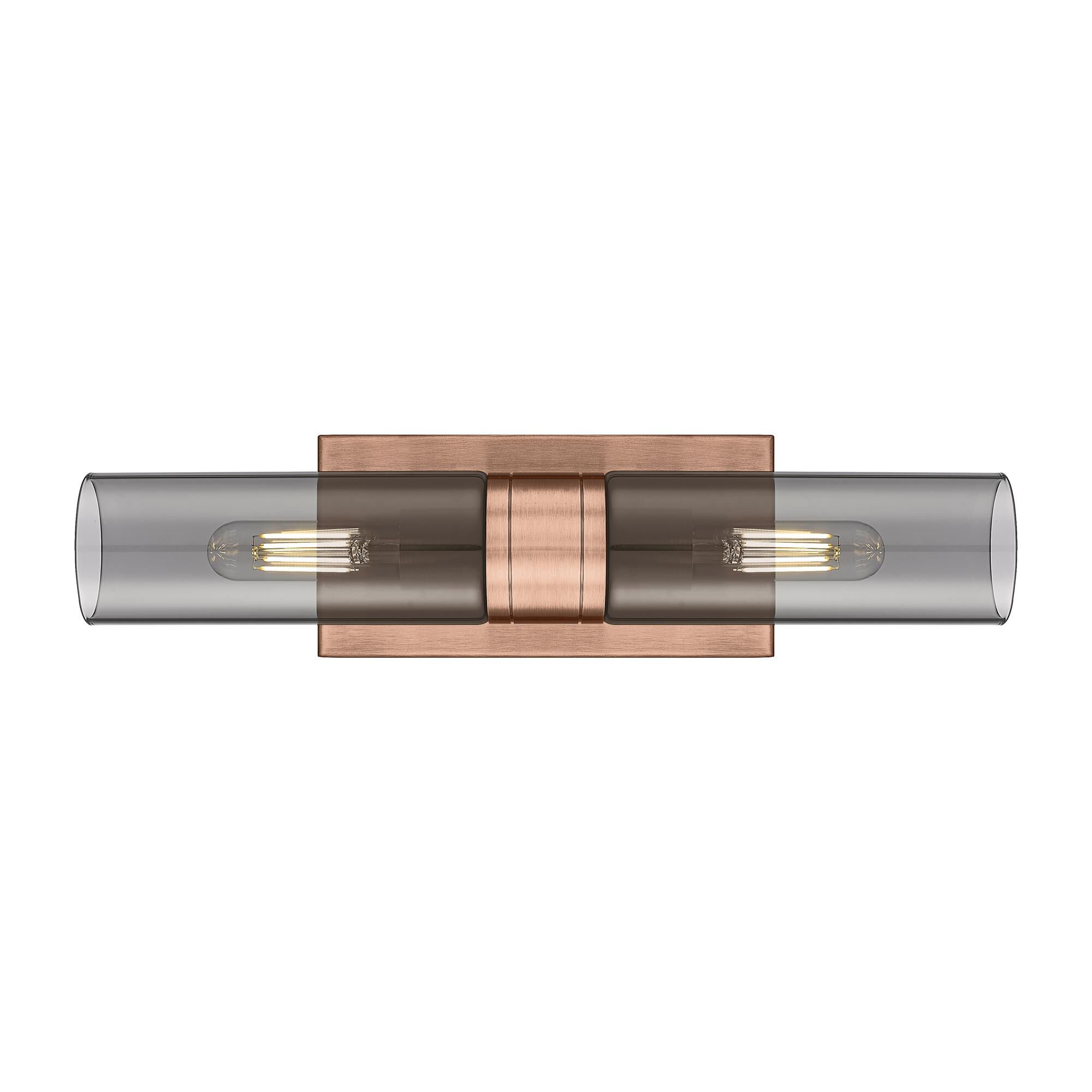 Shown in Antique Copper finish and Plated Smoke glass