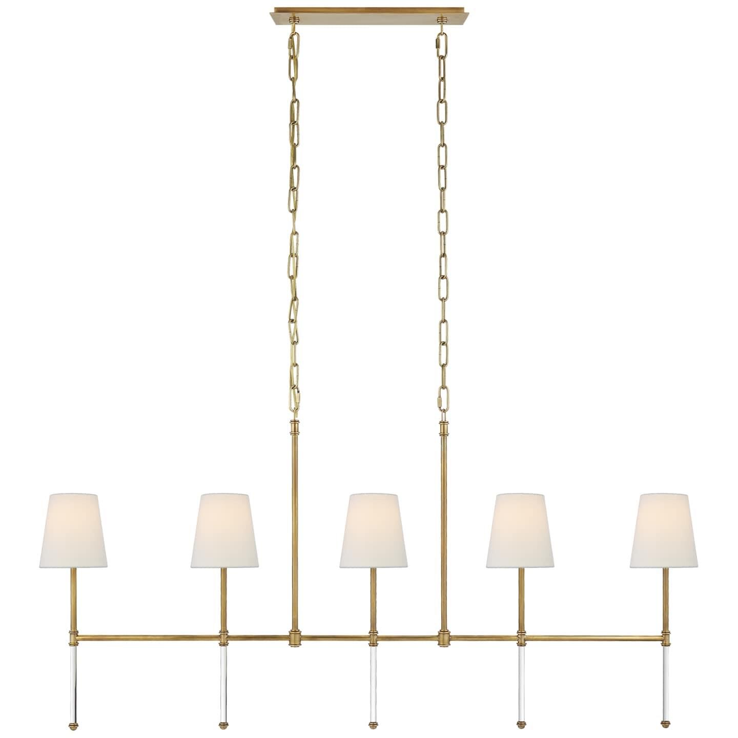 Suzanne Kasler Camille 53 Inch 5 Light Linear Suspension Light by Visual Comfort Signature Collection
