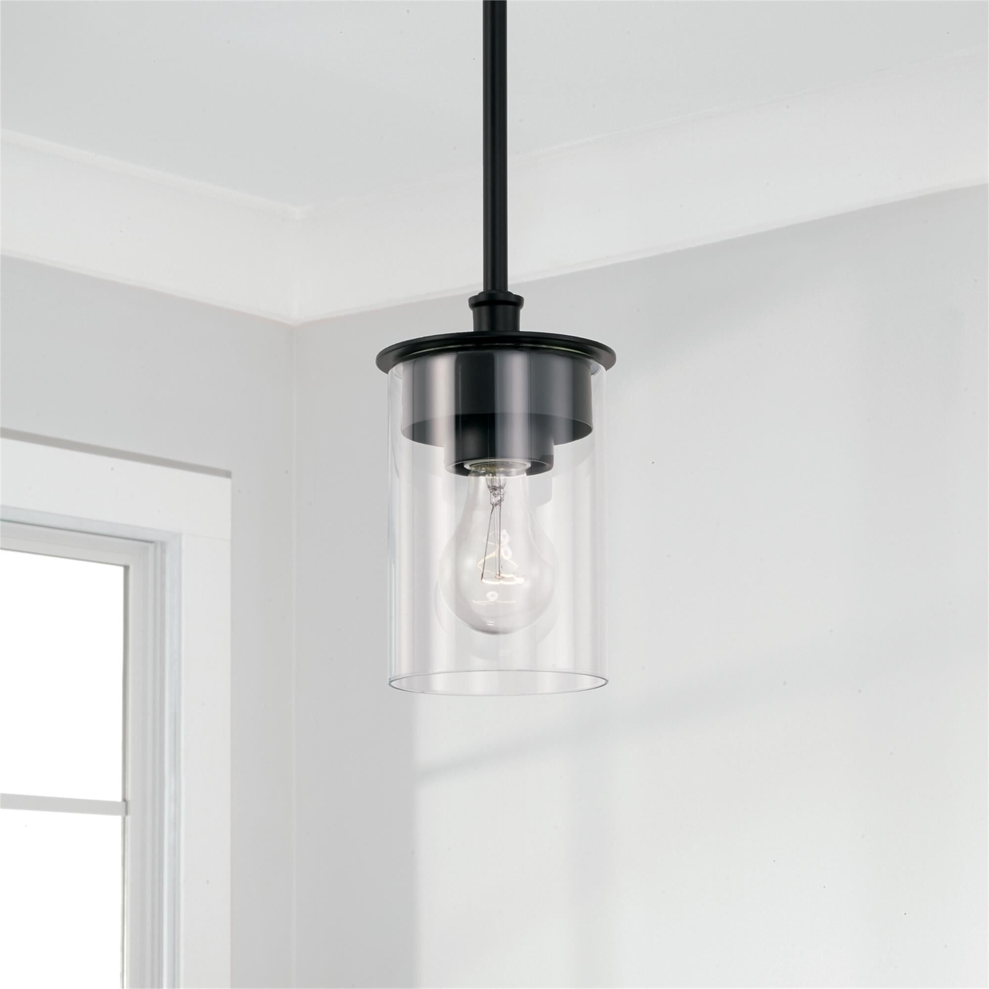 Shown in Matte Black finish and Clear glass