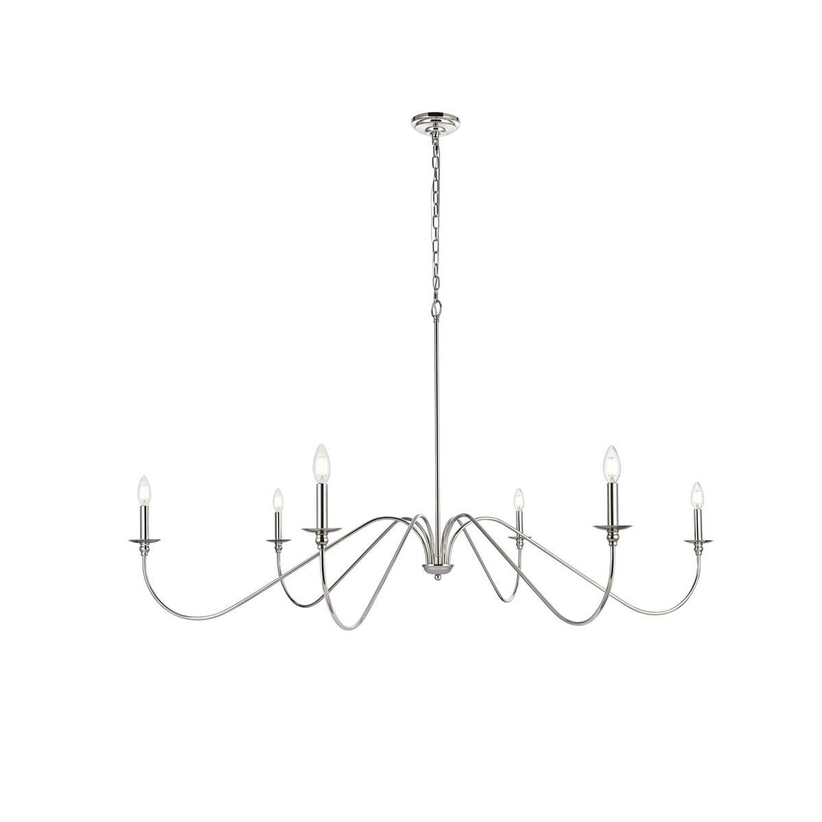 Rohan 60 Inch 6 Light Chandelier by Elegant Lighting