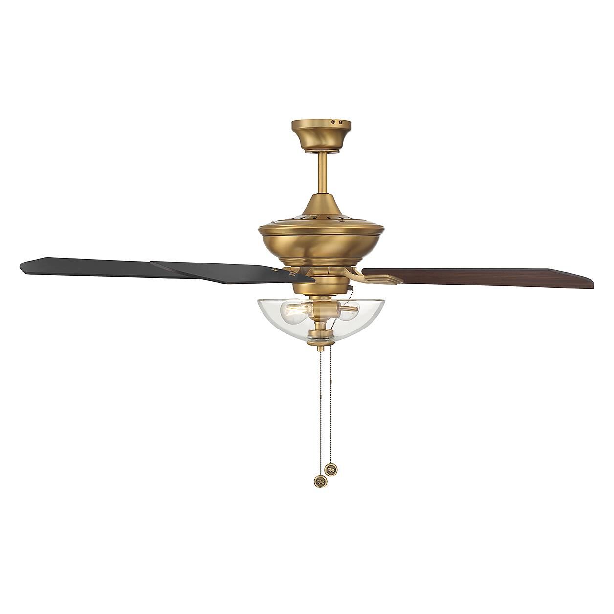 Modern 52 Inch Ceiling Fan with Light Kit by Meridian Lighting