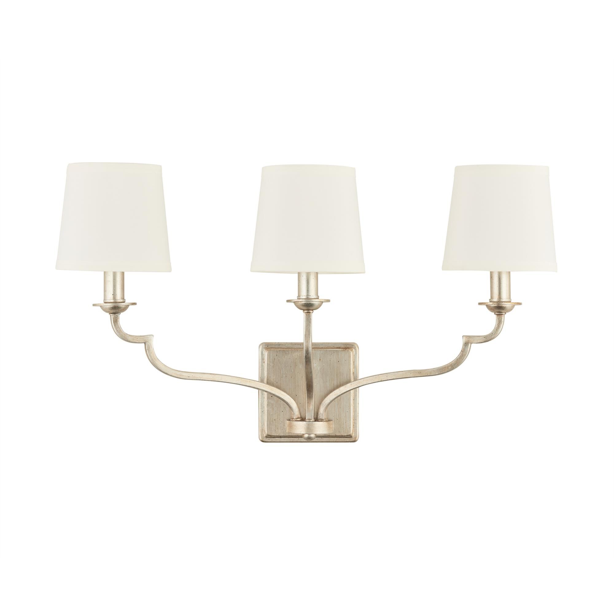 Shown in Winter Gold finish and 698 glass and White Stay-Straight Fabric s shade