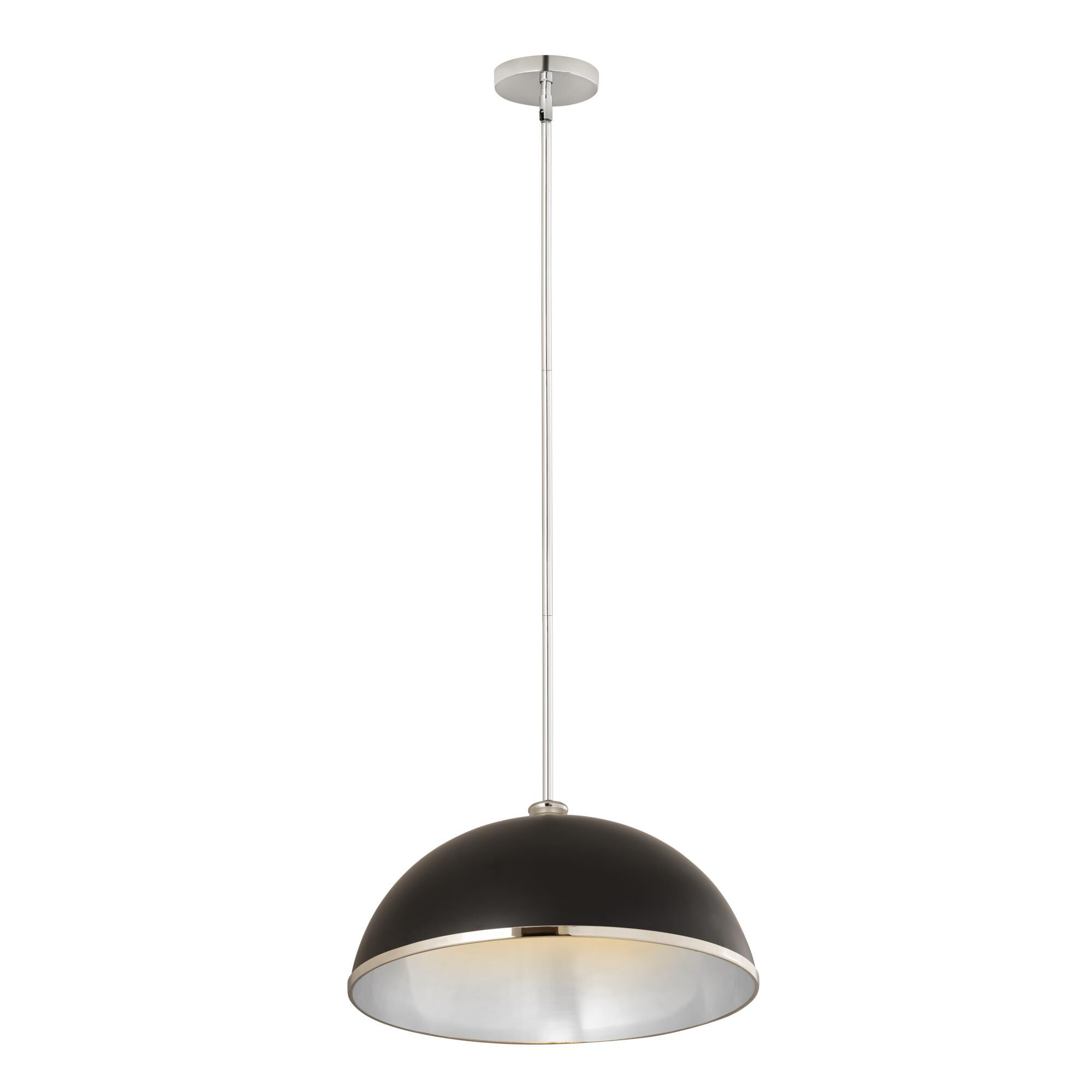 Shown in Matte Black And Chrome finish and Stainless Steel glass and Stainless Steel shade