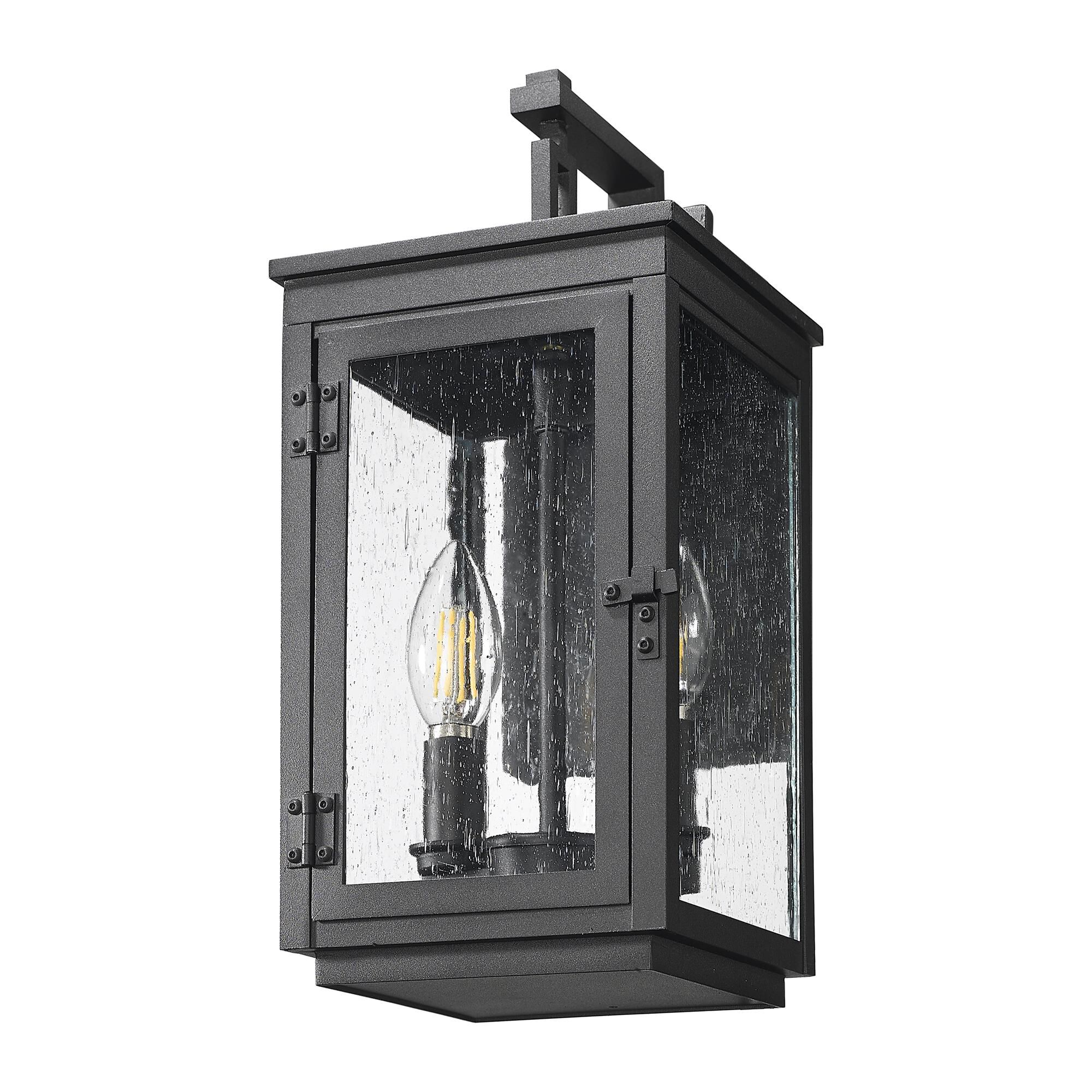 Shown in Sand Black finish and Clear Seedy glass and Clear Seedy shade