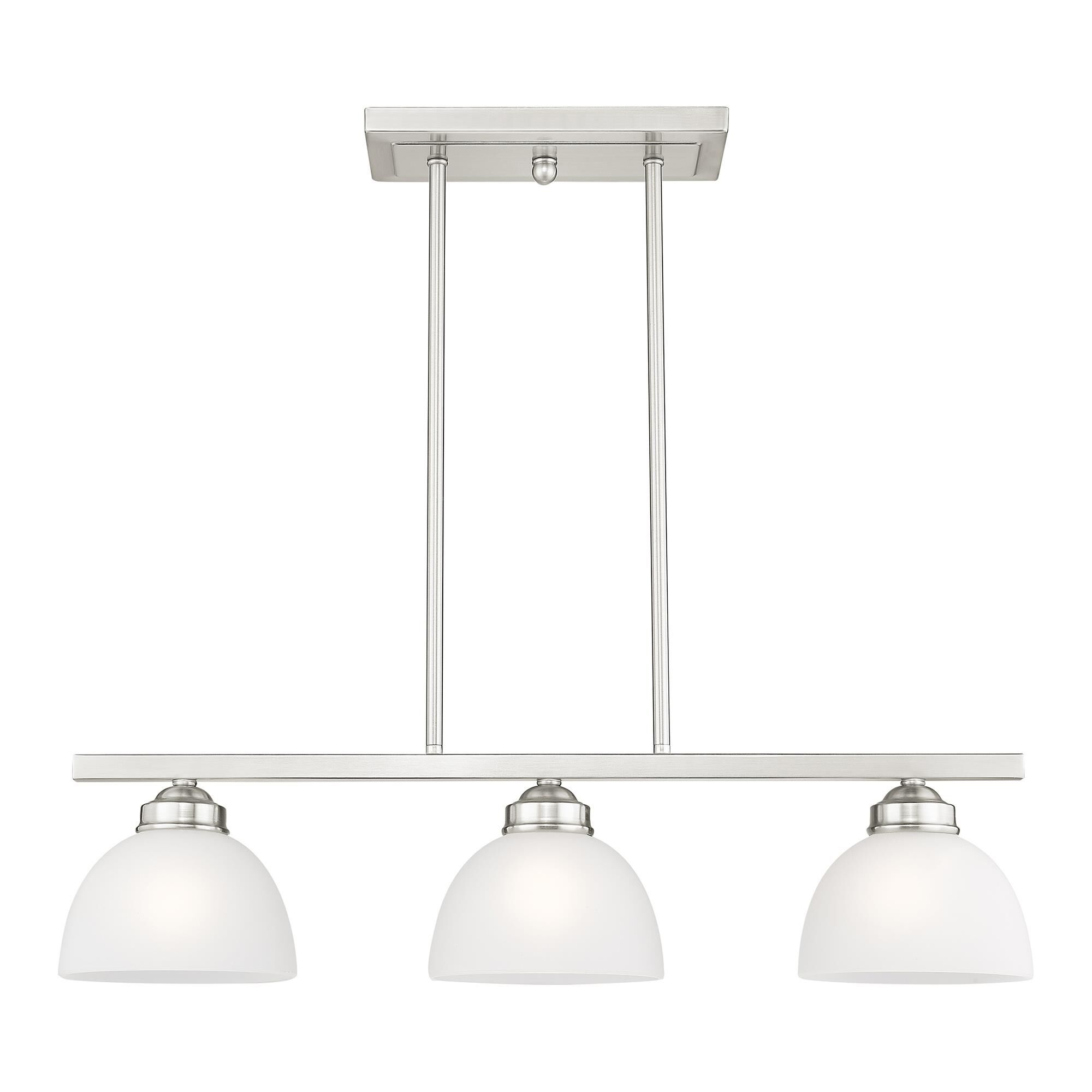 Shown in Brushed Nickel finish and Satin glass