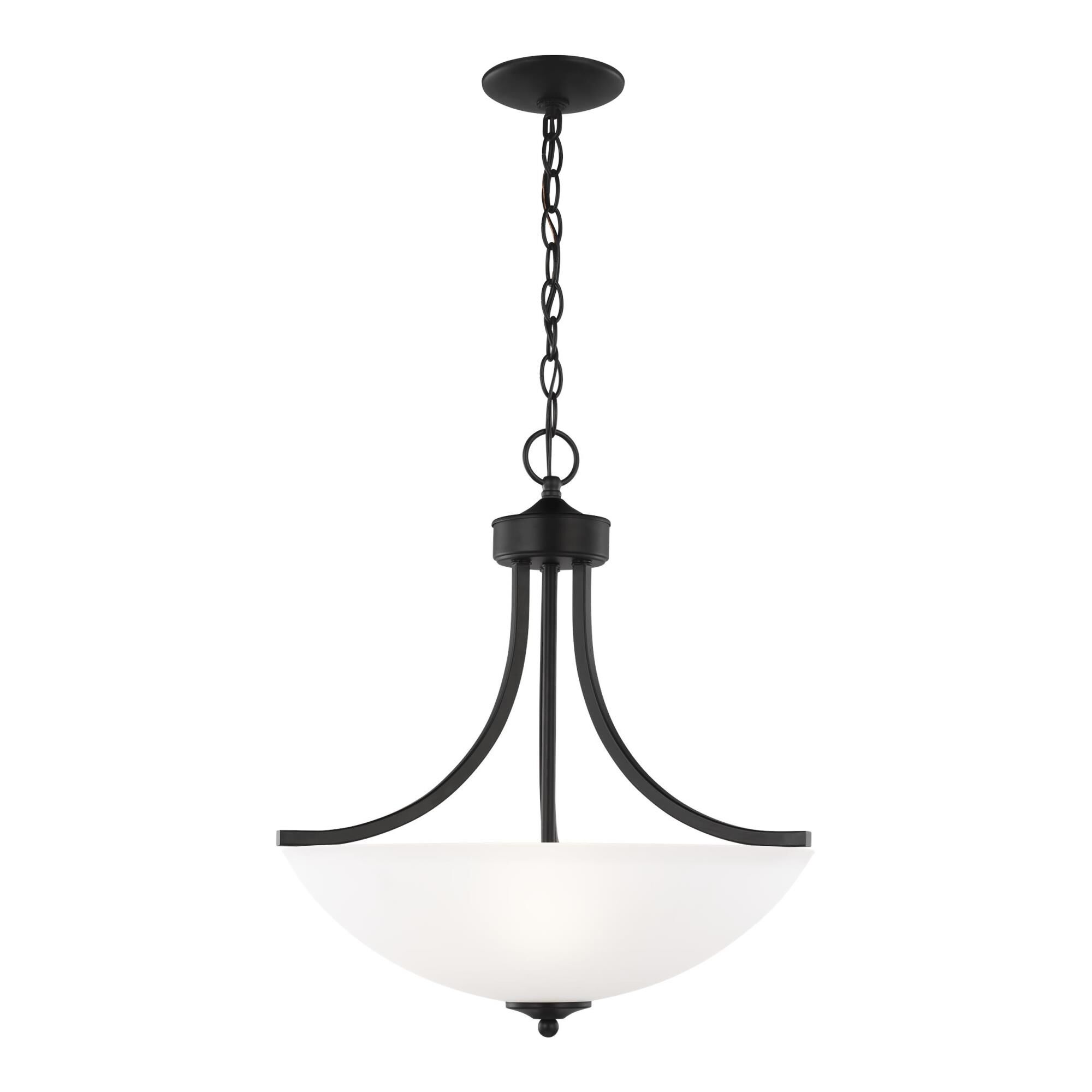 Shown in Midnight Black finish and Satin Etched glass and Satin Etched Glass shade