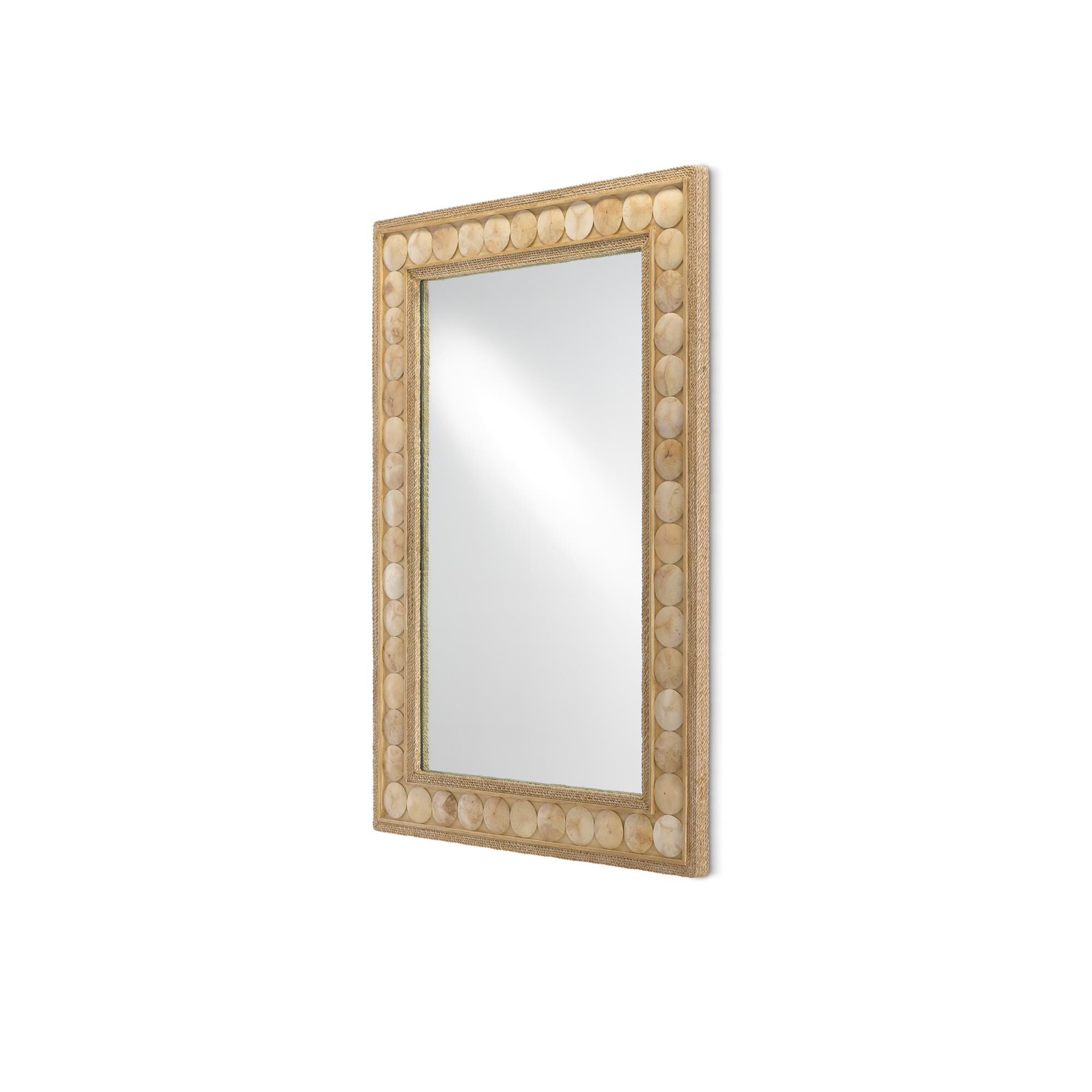 Shown in Straw - Natural Abaca Rope - Coco Shell - Mirror finish