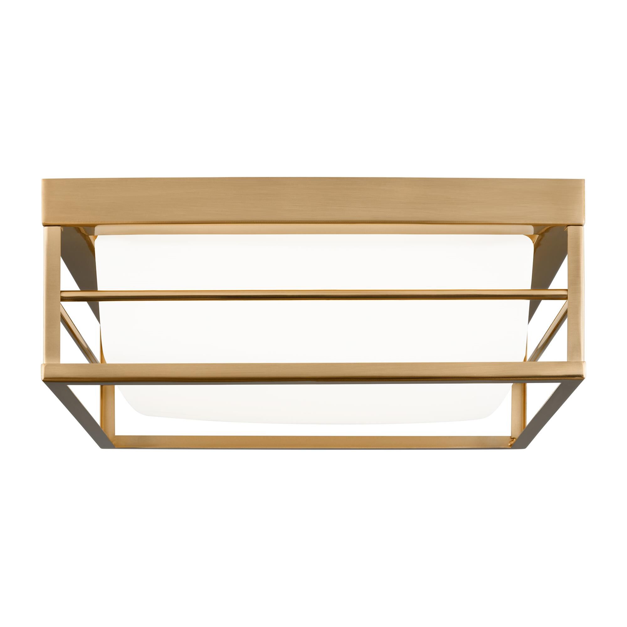 Shown in Satin Brass finish and Etched White Opal glass and Etched White Opal Glass shade
