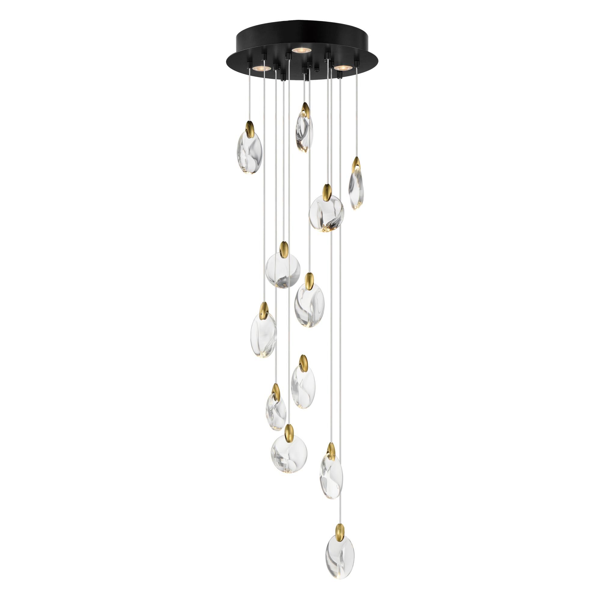 Shown in Black and Polished Gold finish and Clear Crystal glass