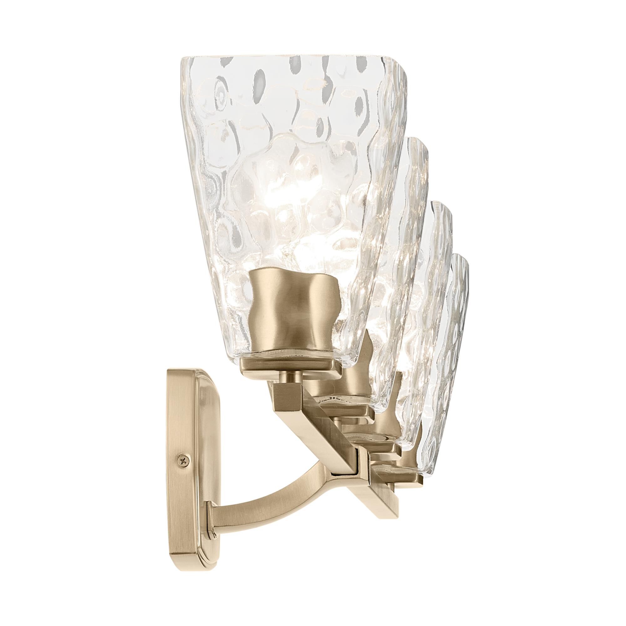 Shown in Champagne Bronze finish and Clear Water glass