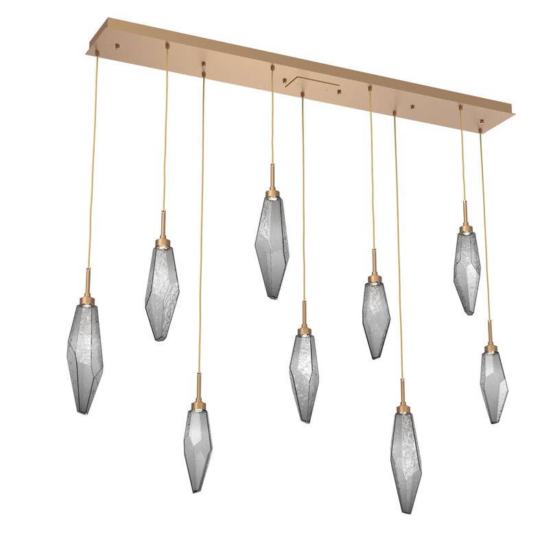 Rock Crystal Linear Suspension Light by Hammerton Studio