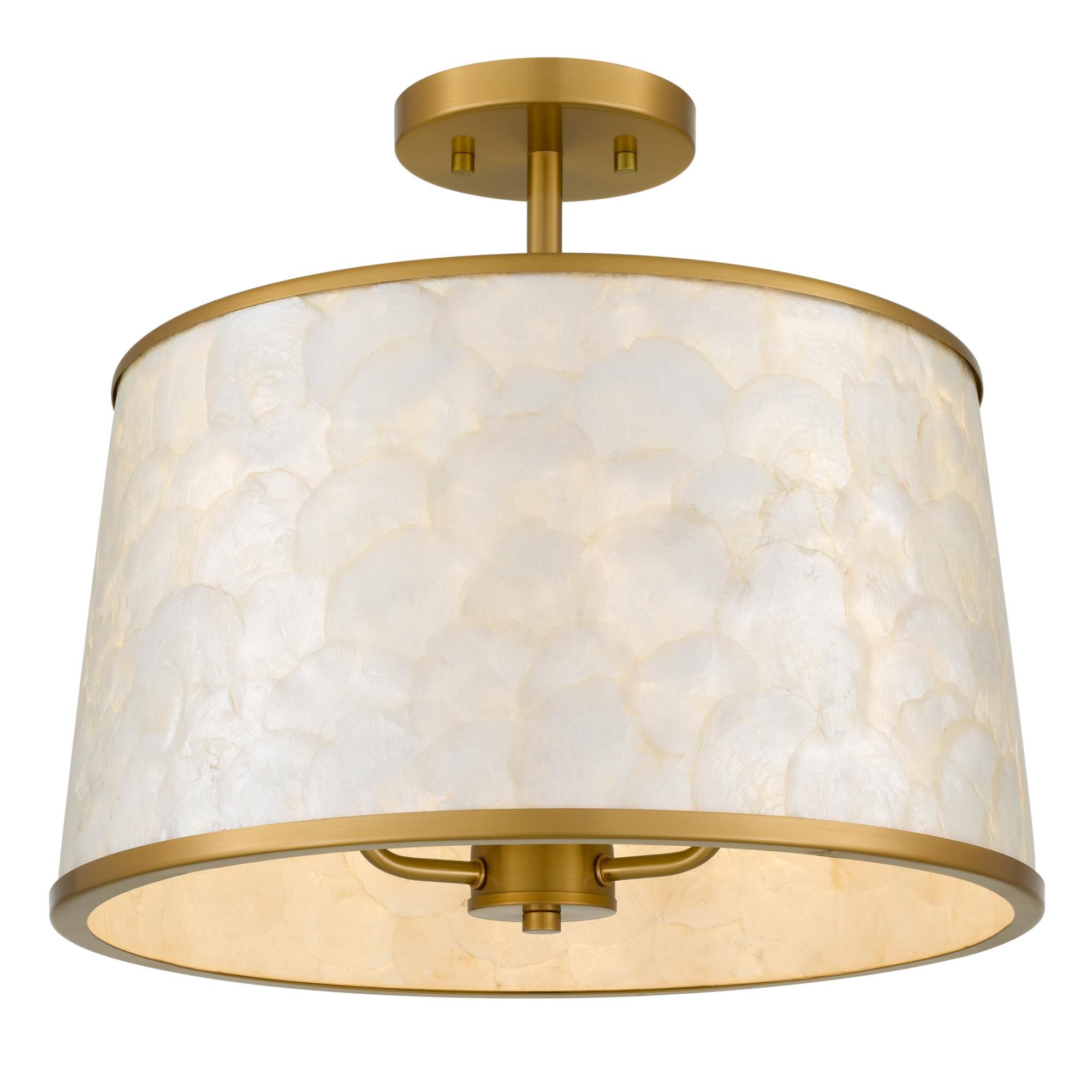 Shown in Brushed Gold finish and Capiz Shell shade