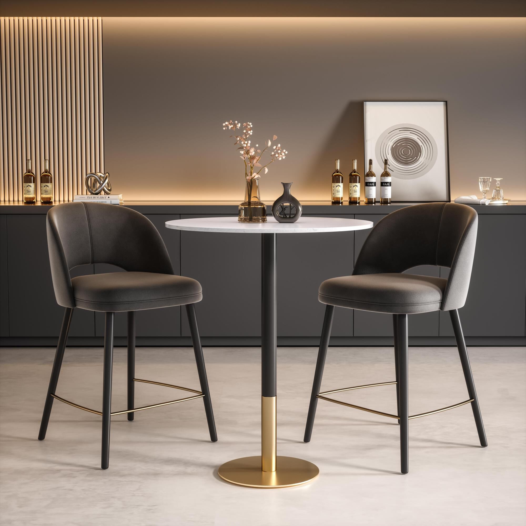 Shown in White and Gold finish