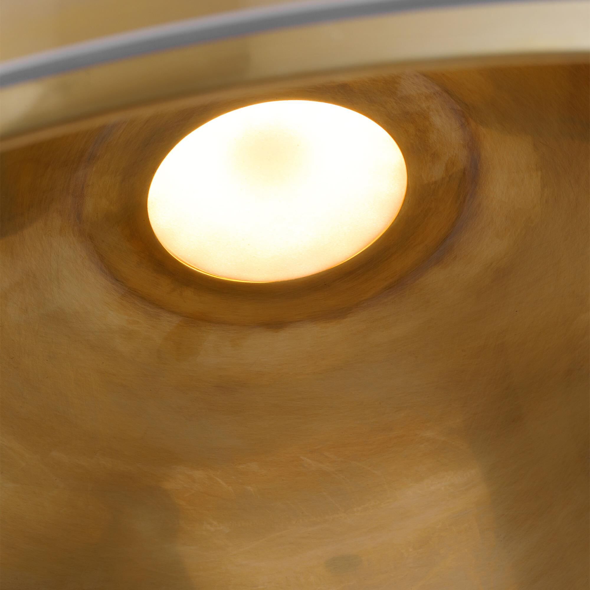 Shown in Hand-Rubbed Antique Brass finish and Clear glass