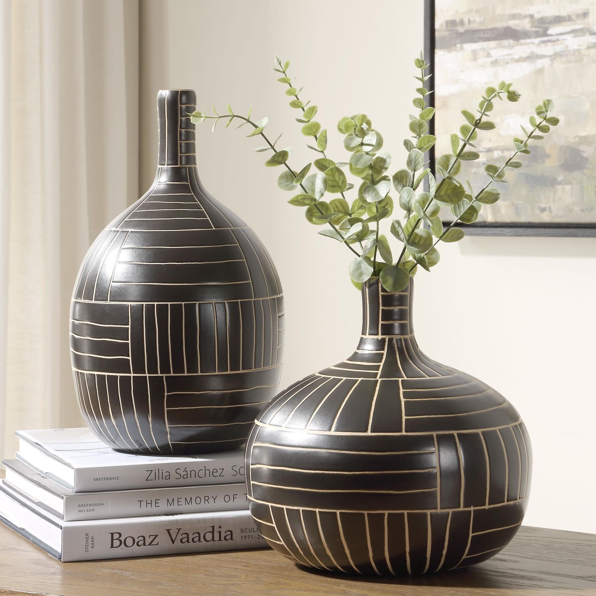Renee Wightman Graphite 14 Inch Vase-Urn by Uttermost