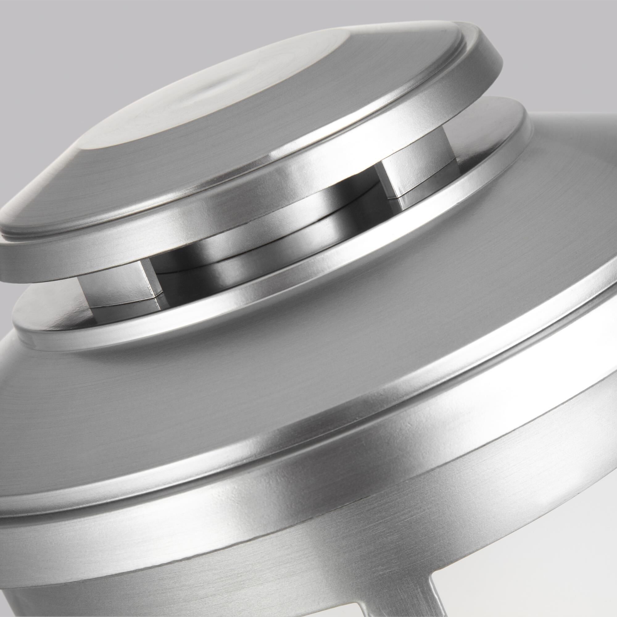 Shown in Painted Brushed Steel finish and Etched glass