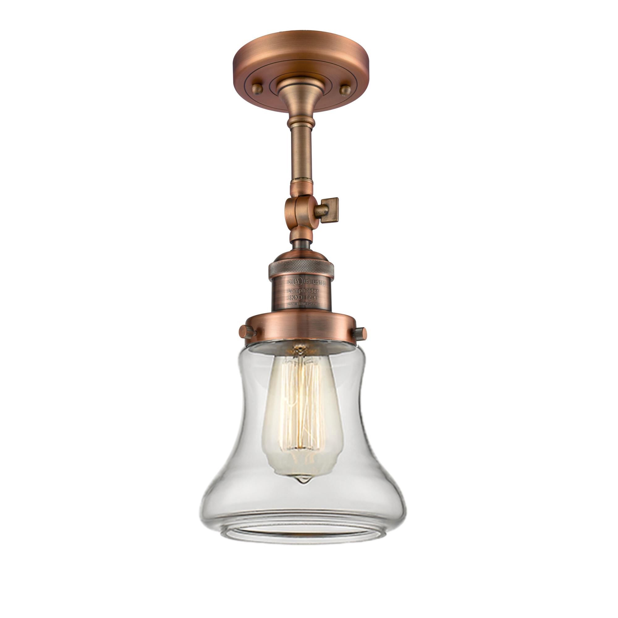 Shown in Antique Copper finish and Clear glass