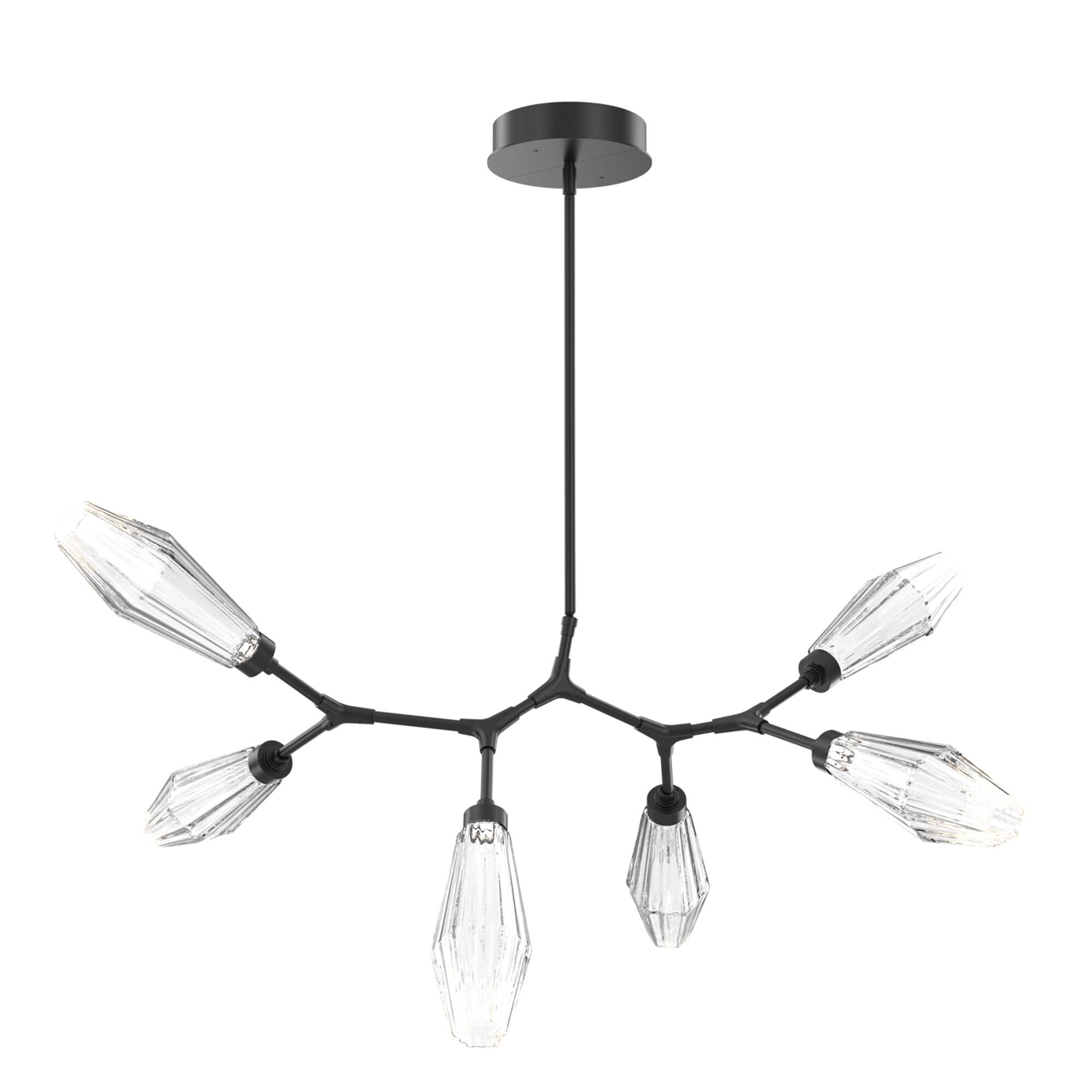 Shown in Matte Black finish and Optic Rib Clear glass