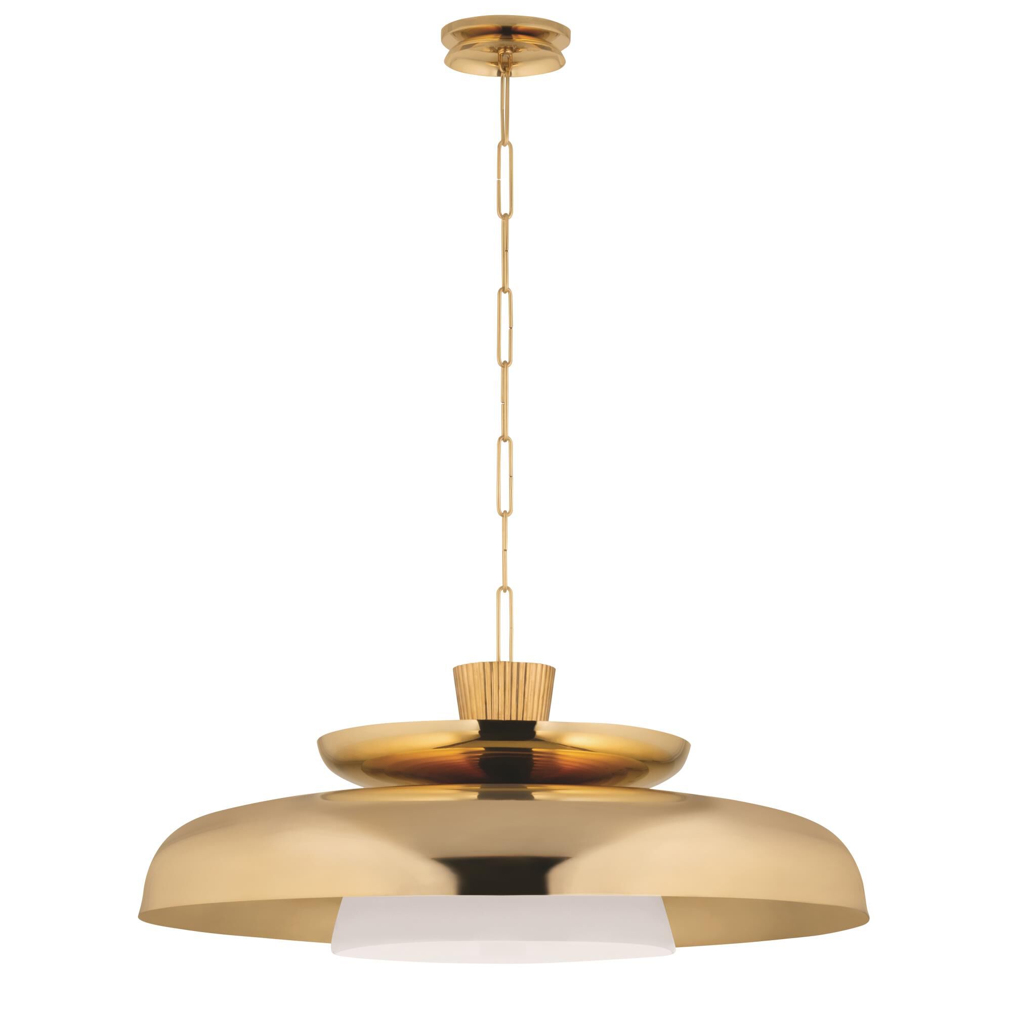 Shown in Vintage Brass finish and Opal Glossy glass