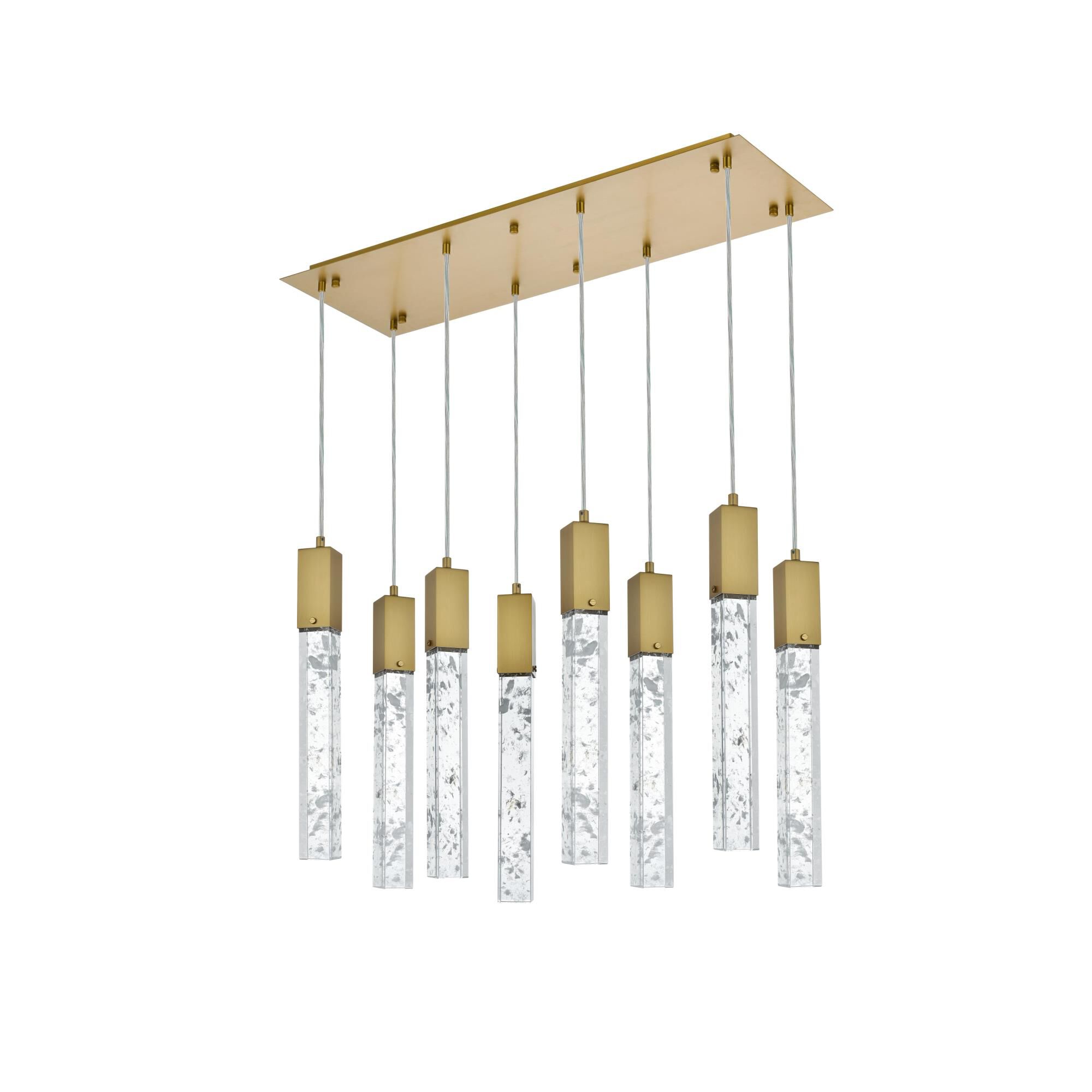 Shown in Satin Gold finish and Rc crystal and Clear glass