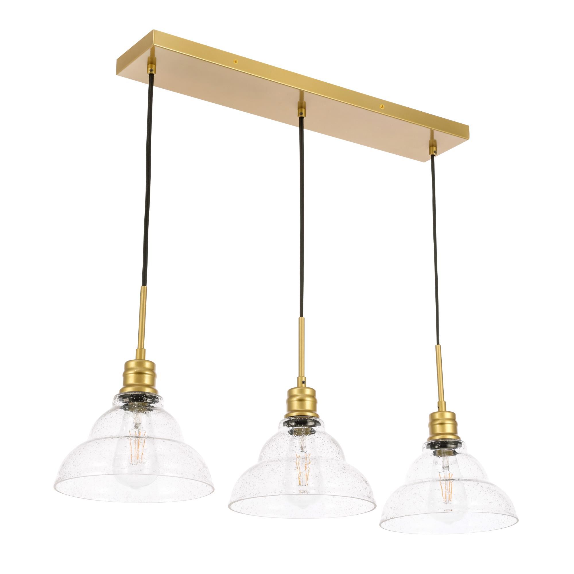 Clive 34 Inch 3 Light Linear Suspension Light by Elegant Lighting