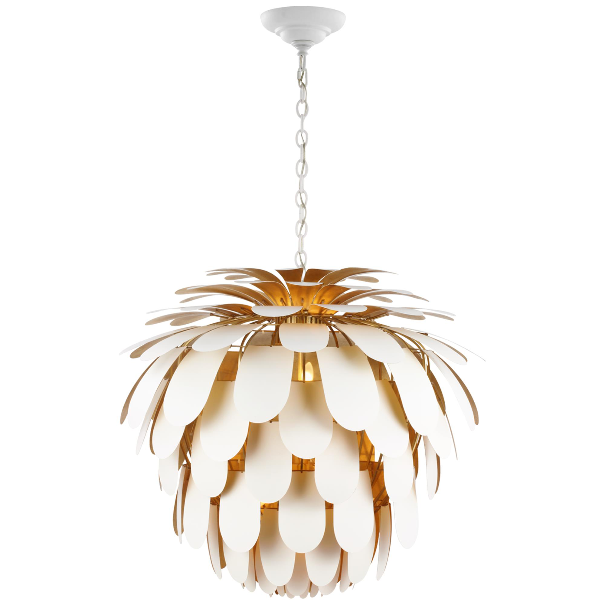 Shown in White And Gild finish and No Shade shade
