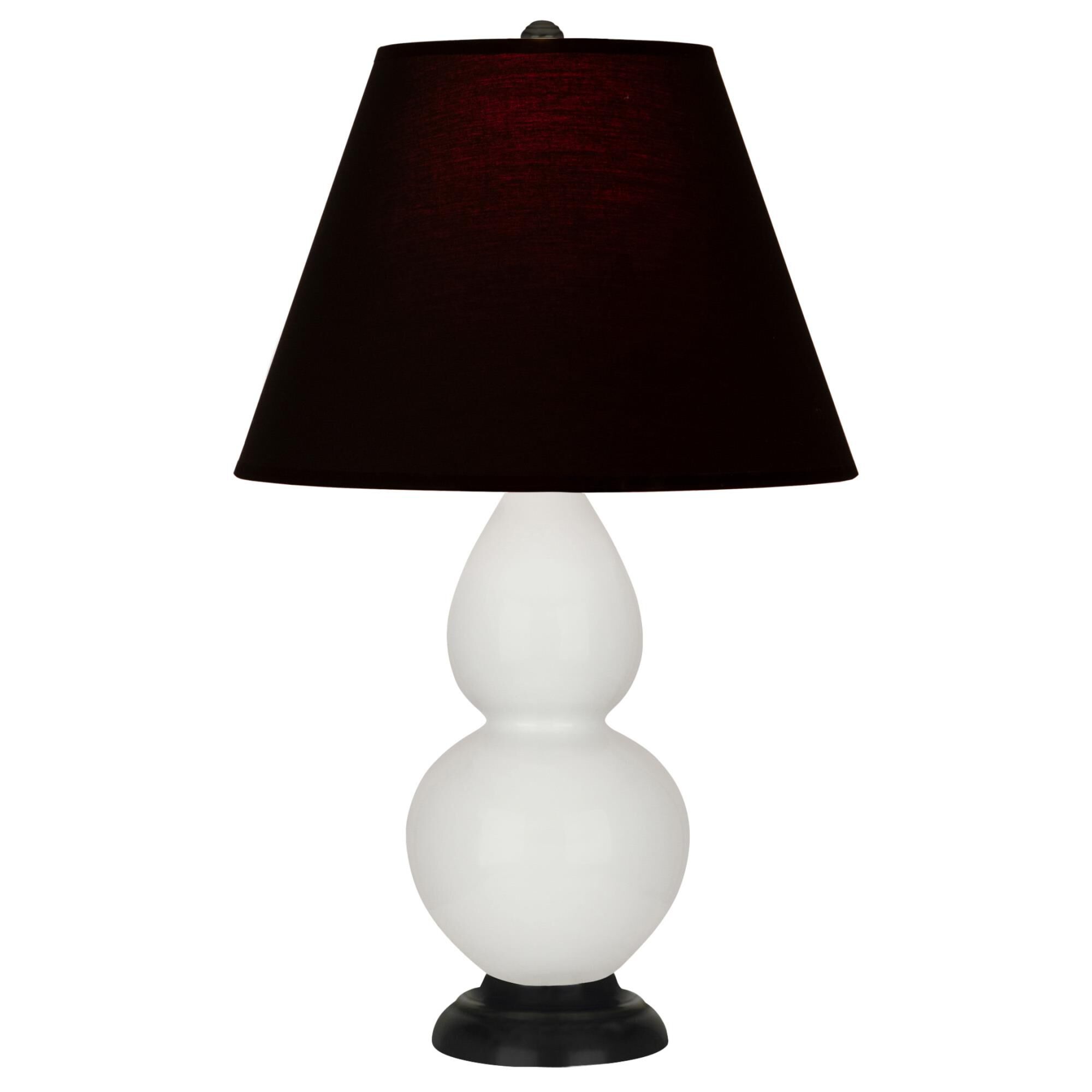 Shown in Lily finish and Ink Black with Rose Red Lining Fabric shade and Deep Patina Bronze accent