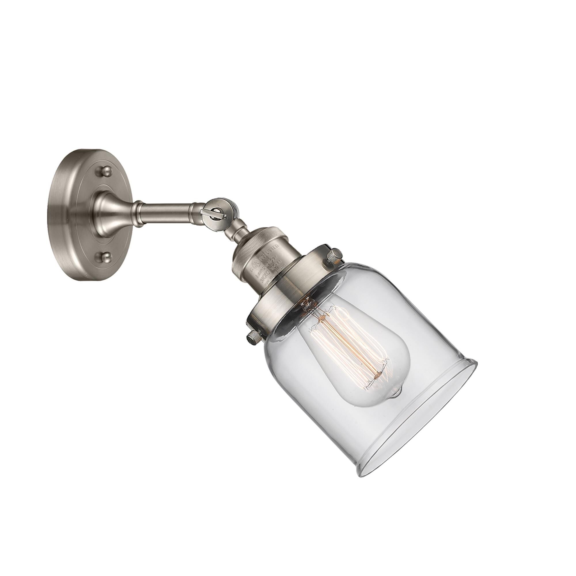 Shown in Brushed Satin Nickel finish and Clear glass and None accent