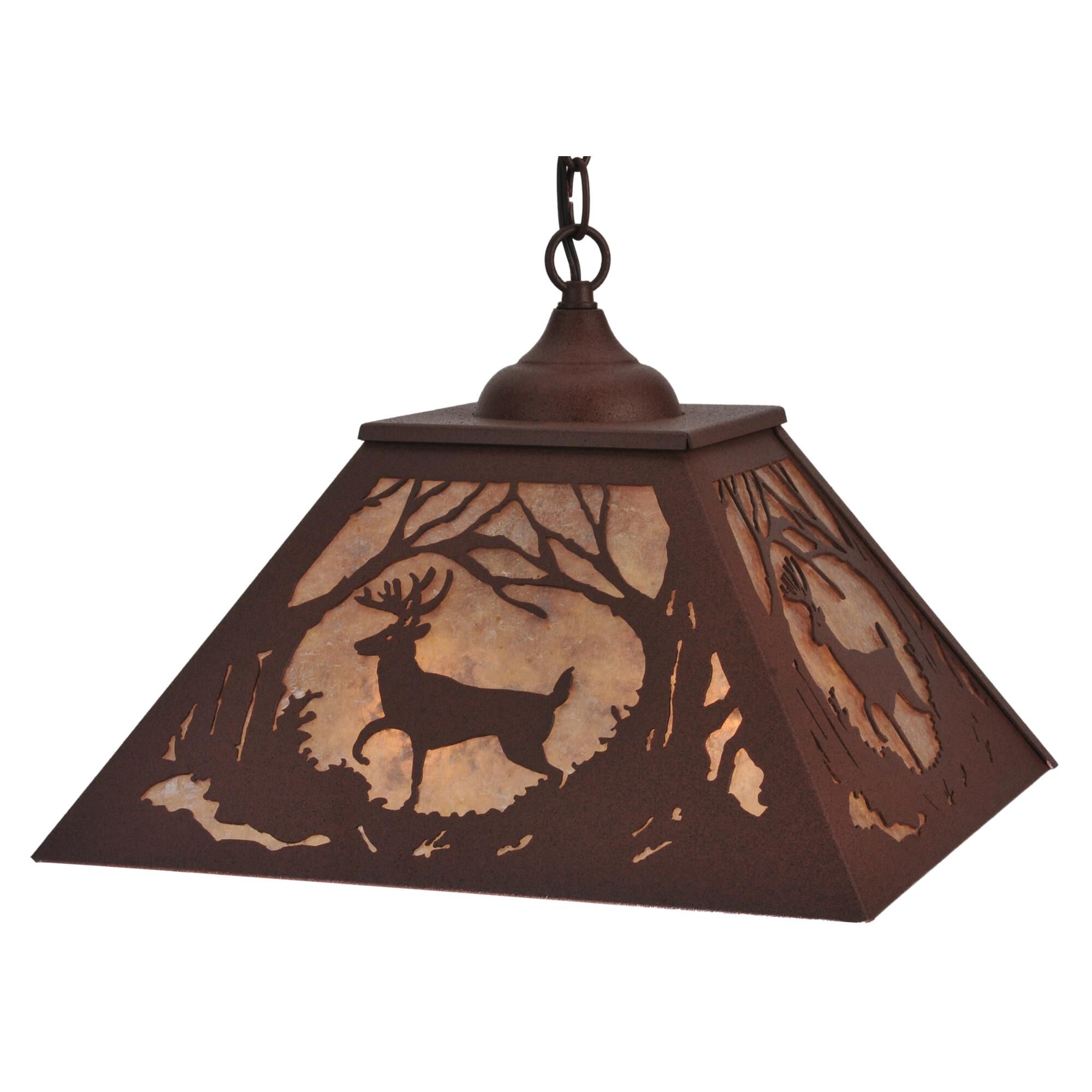 Deer At Dawn 22 Inch Large Pendant by Meyda Lighting