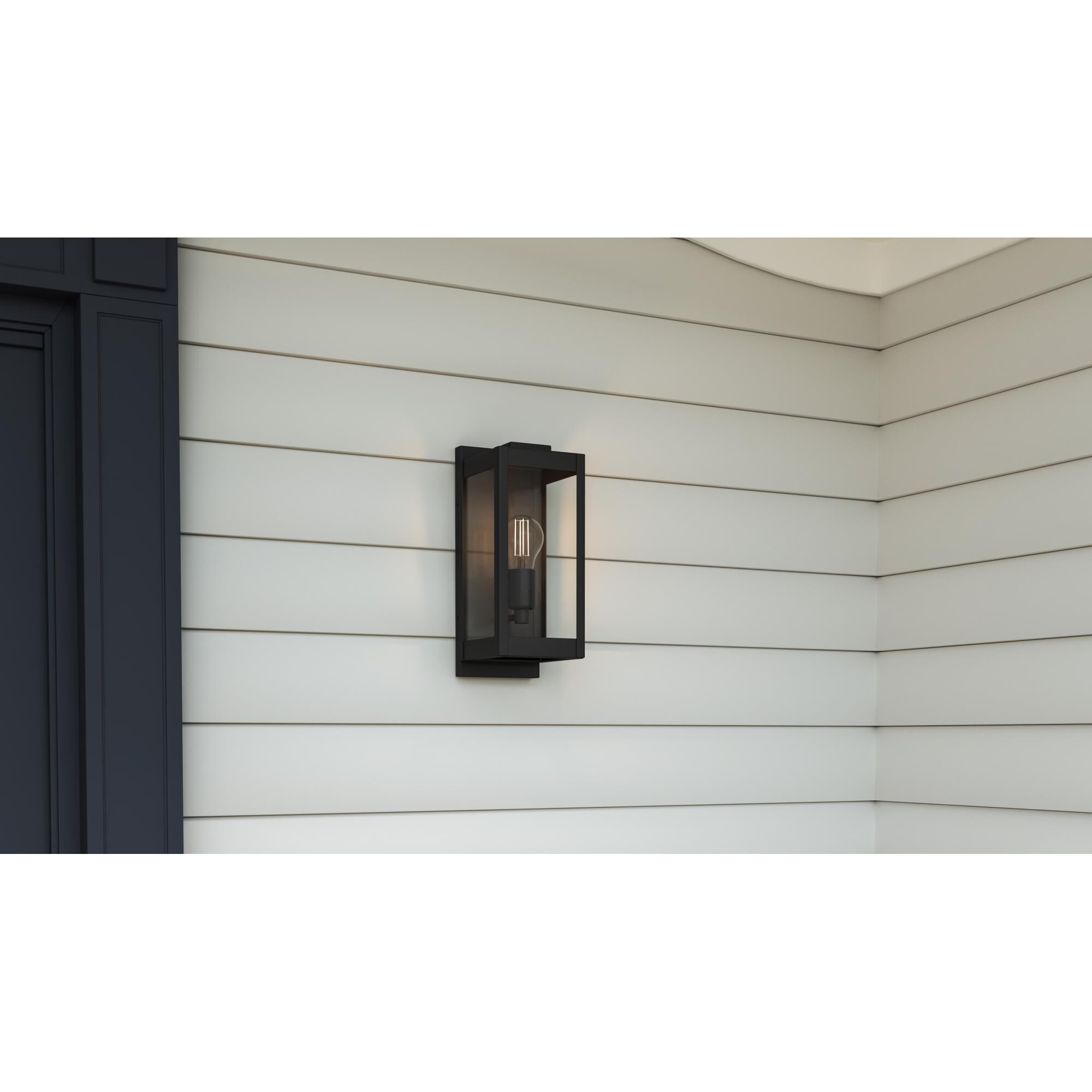 Shown in Earth Black finish and Clear Beveled glass