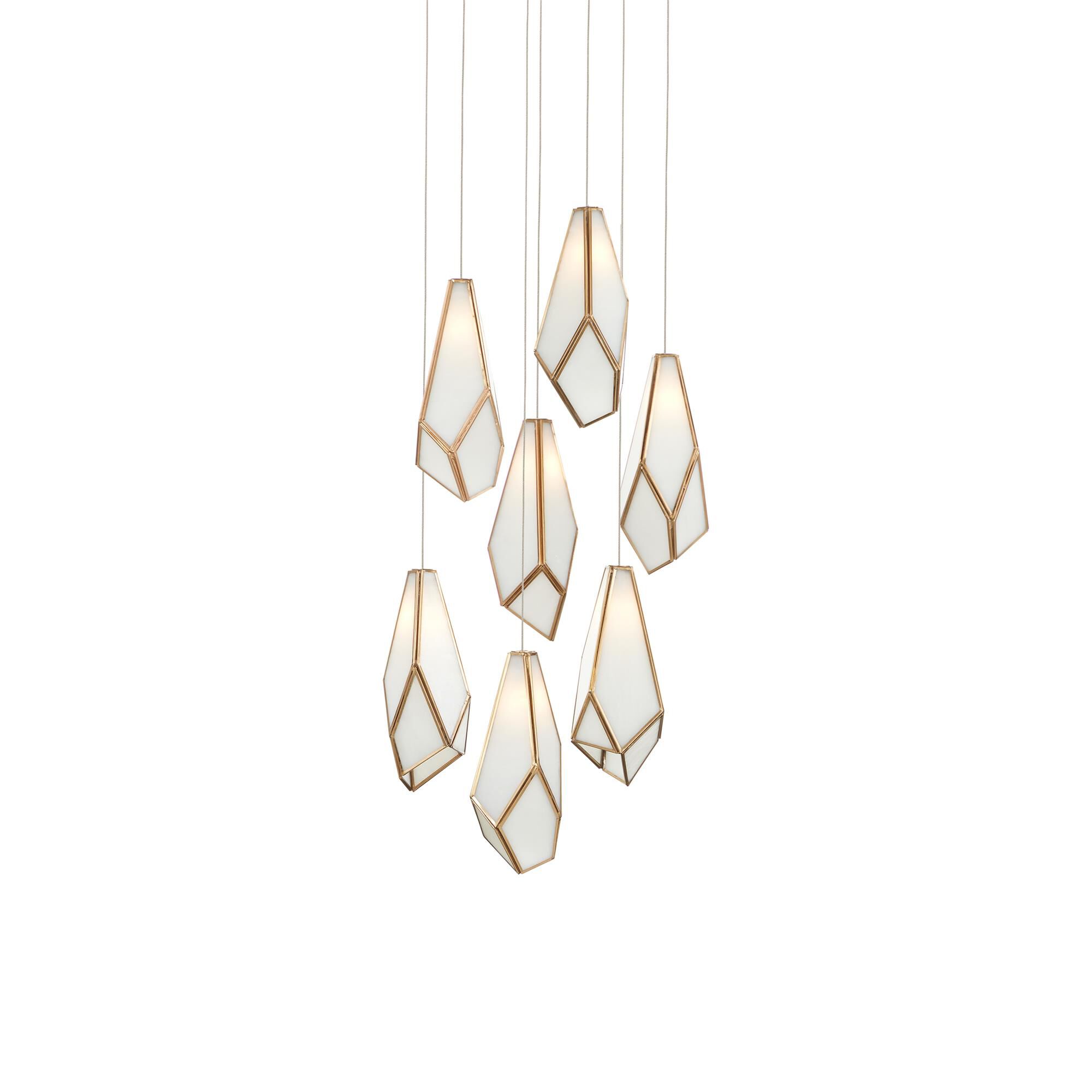 Shown in White/Antique Brass/Silver finish and White/Antique Brass/Glass/Iron shade